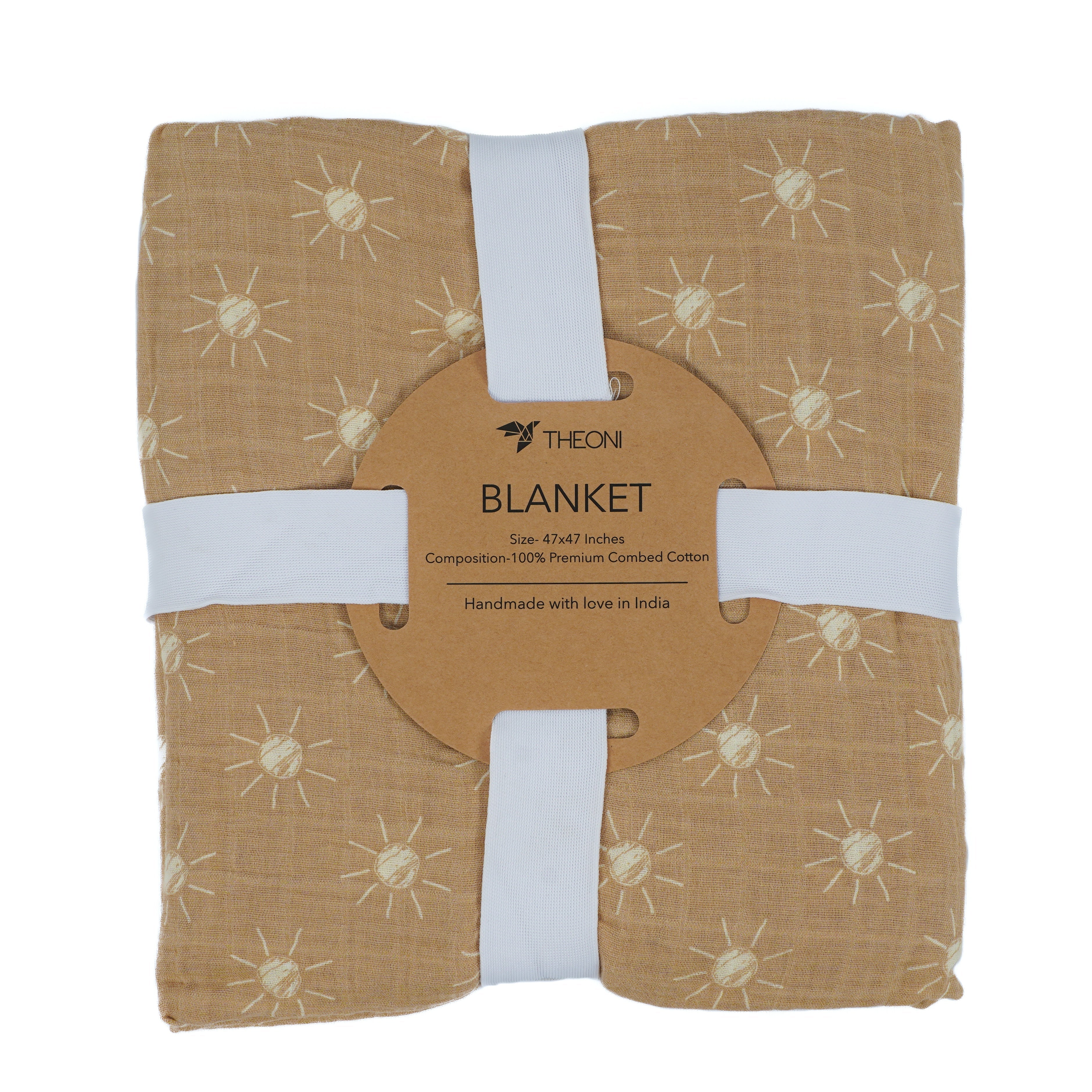 Theoni 100% Cotton Muslin Snuggle Blanket-Santorini Sun