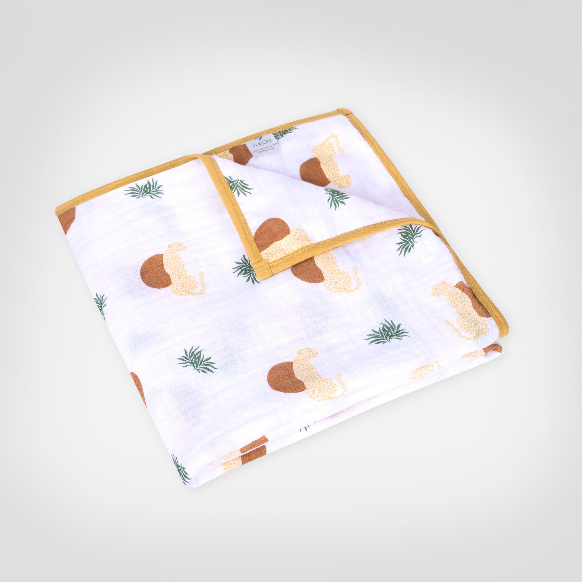 Theoni 100% Cotton Muslin Snuggle Blanket-Woody tiger