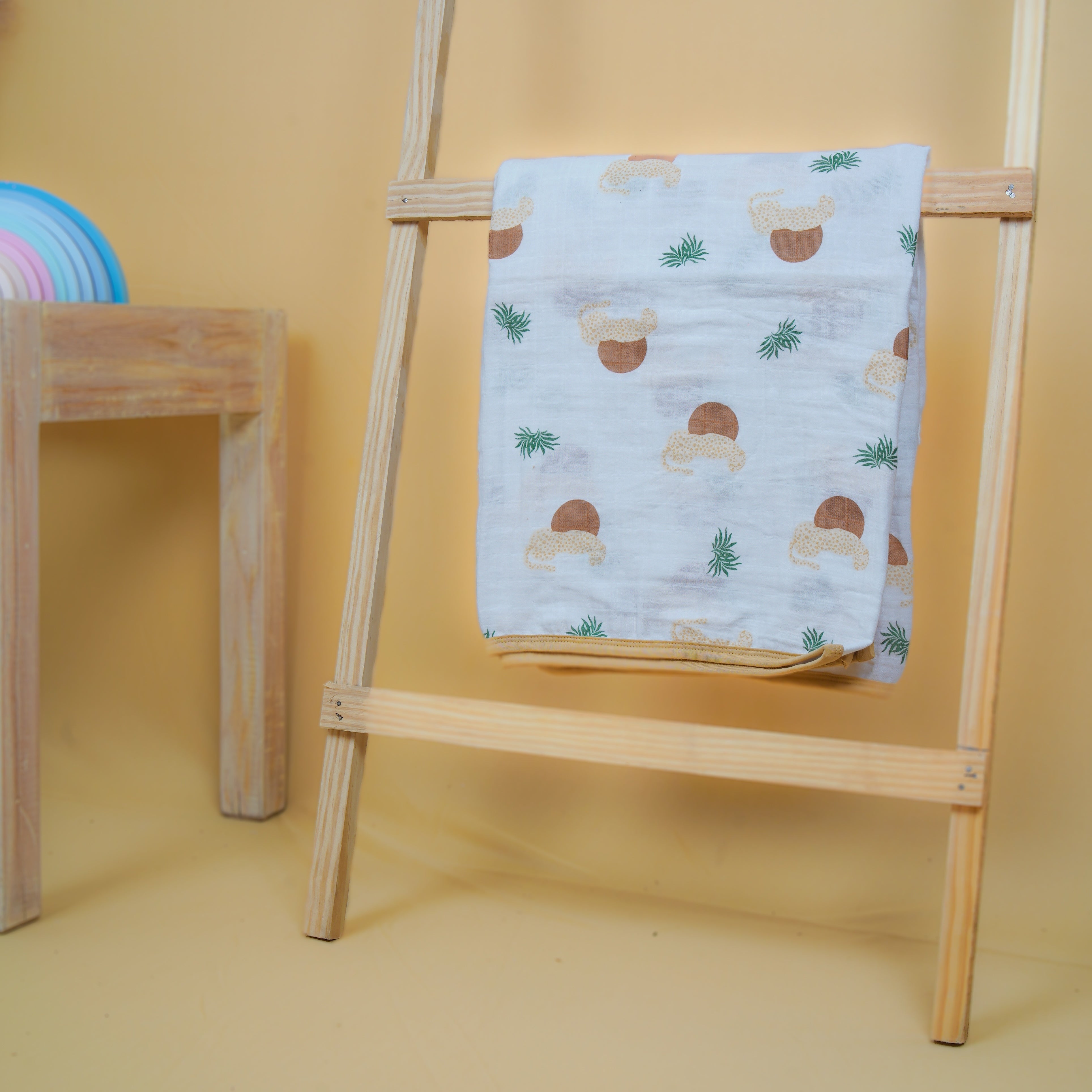 Theoni 100% Cotton Muslin Snuggle Blanket-Woody tiger