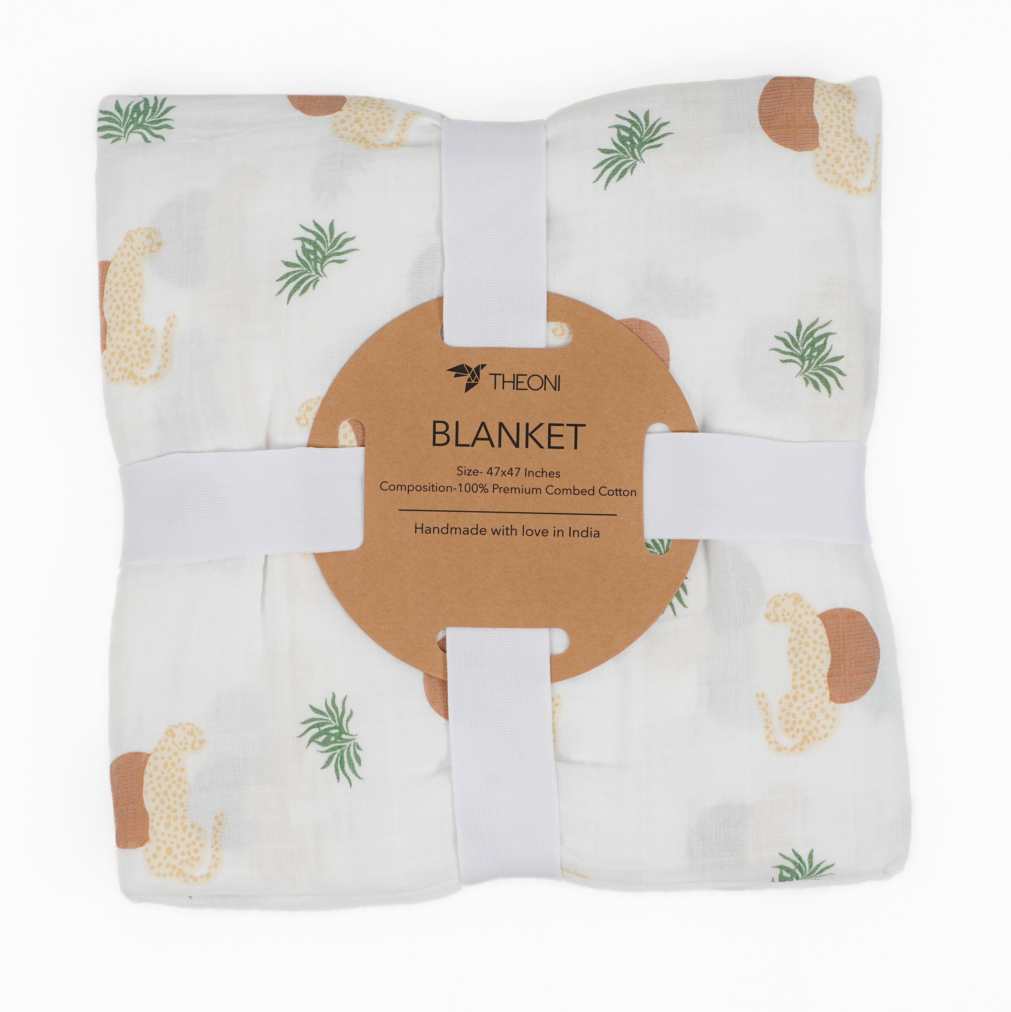 Theoni 100% Cotton Muslin Snuggle Blanket-Woody tiger