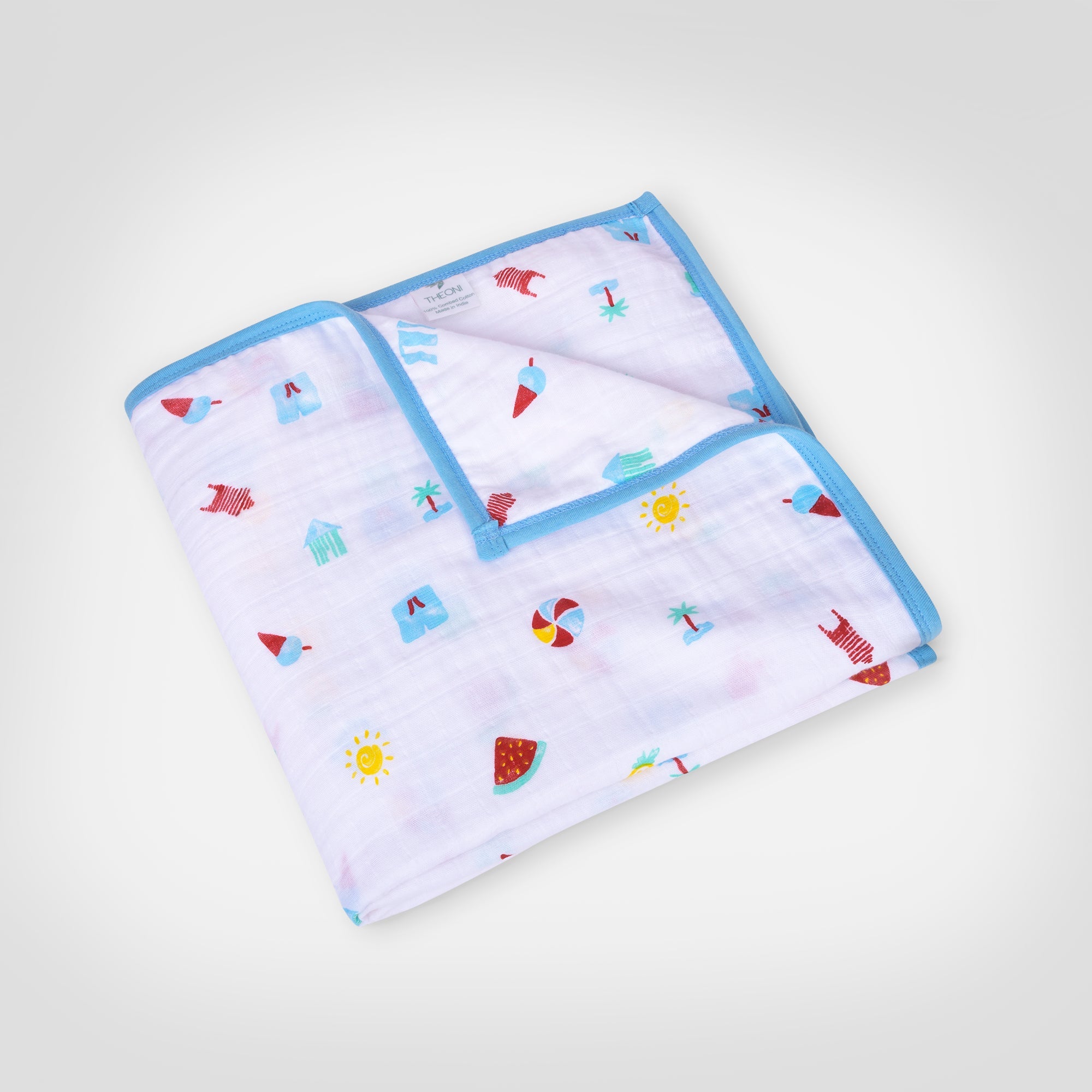 Theoni 100% Cotton Muslin Snuggle Blanket-Holiday Hues