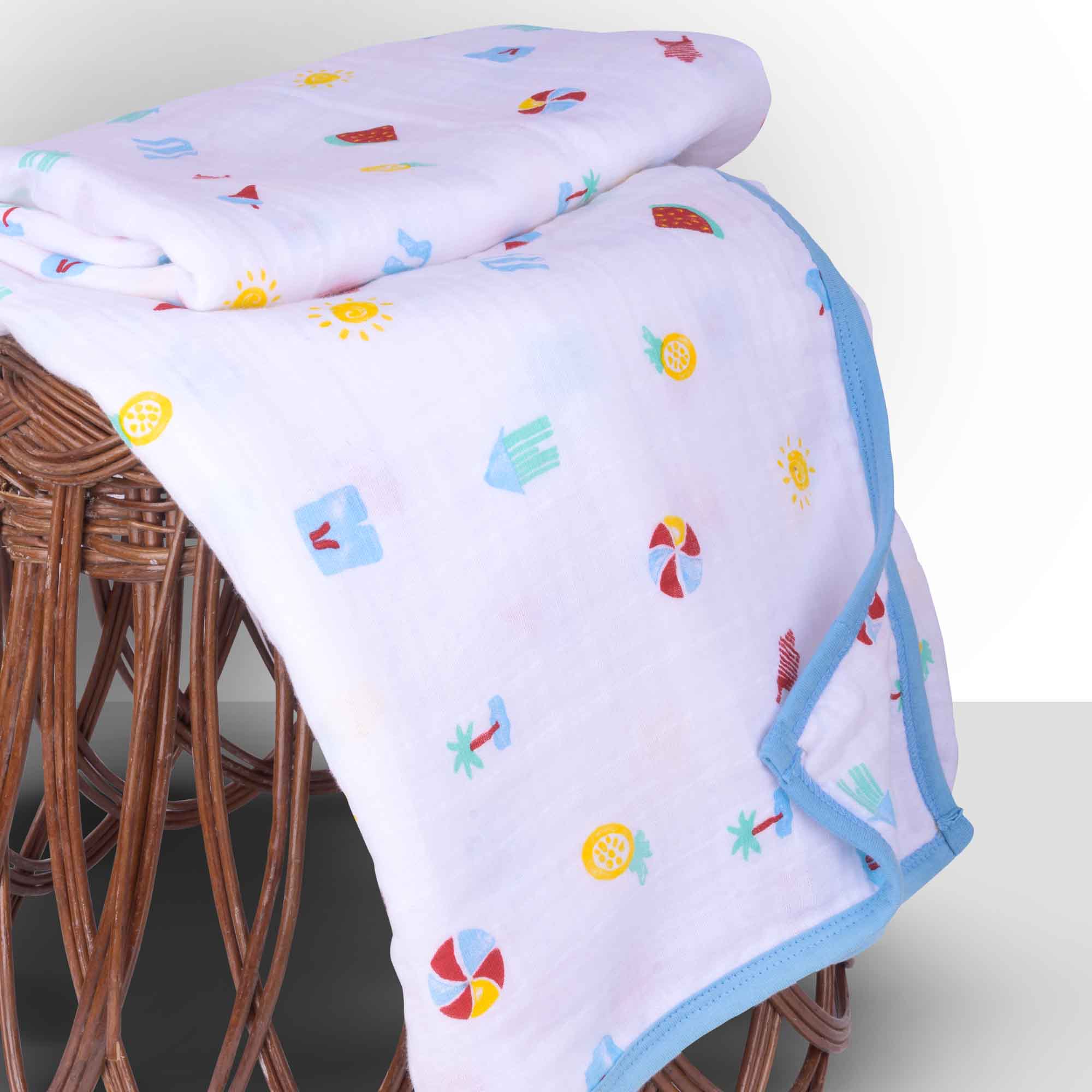 Theoni 100% Cotton Muslin Snuggle Blanket-Holiday Hues