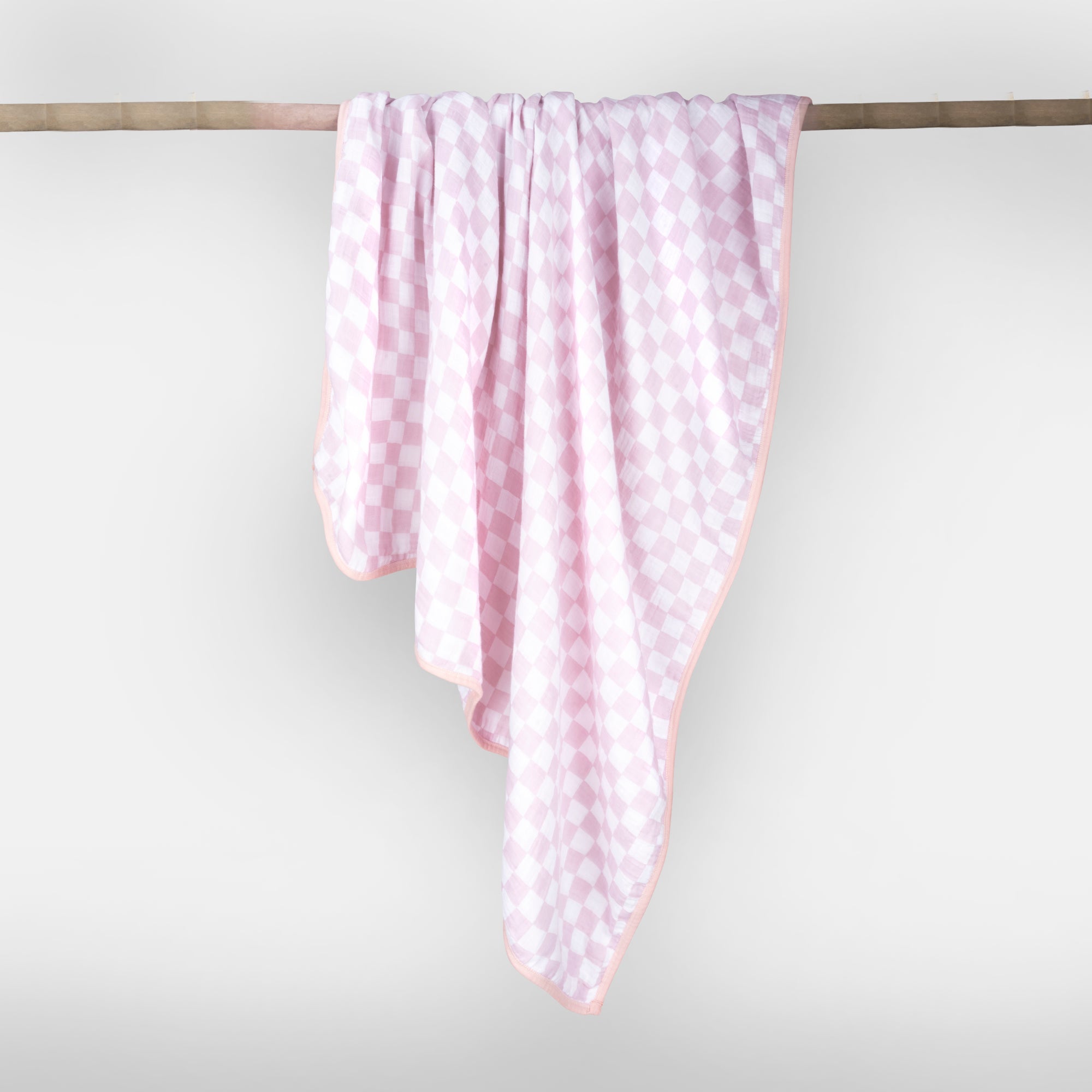 Theoni 100% Cotton Muslin Snuggle Blanket-Violet Chequer