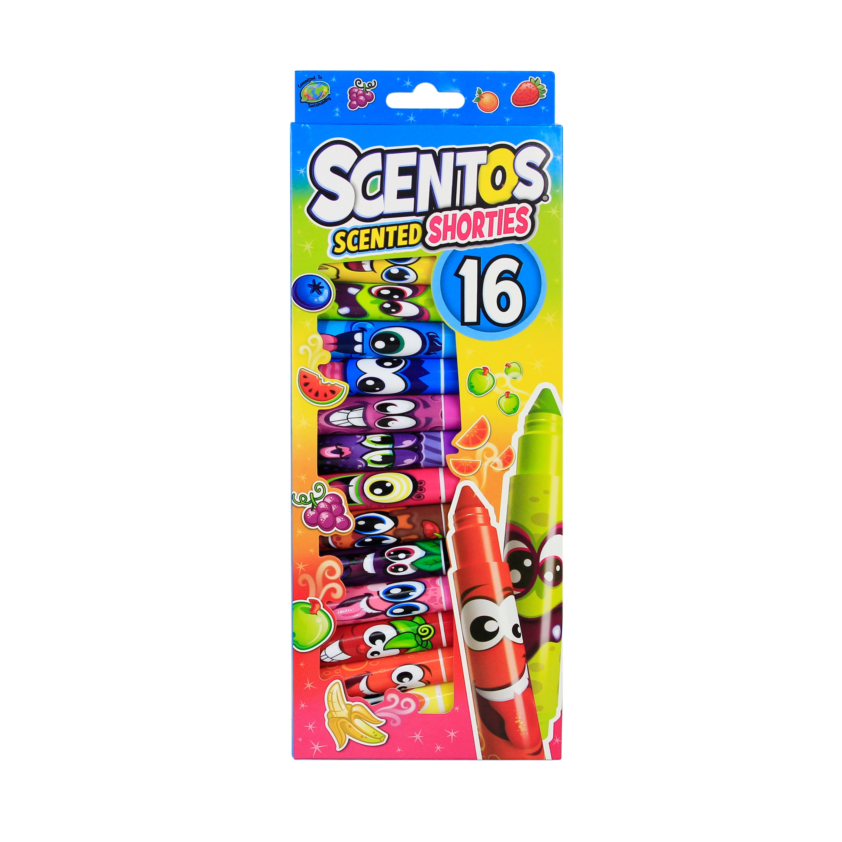 Scentos Scented Shorty Markers, Pack Of 16