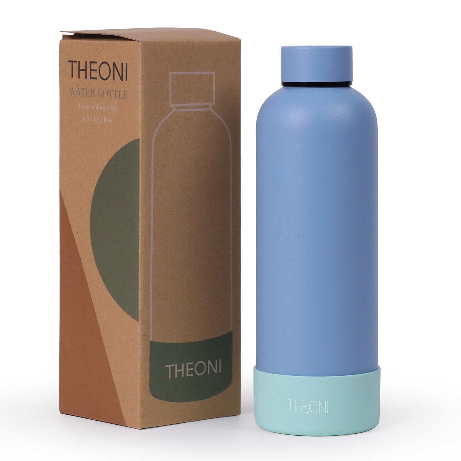 Theoni Stainless Steel Double Walled Insulated Thermos Water Bottle - Weekday Blues