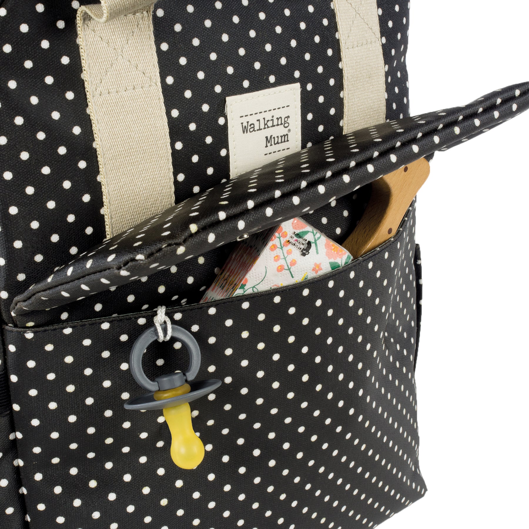 Walking Mum Emily Black Backpack Diaper Changing Bag