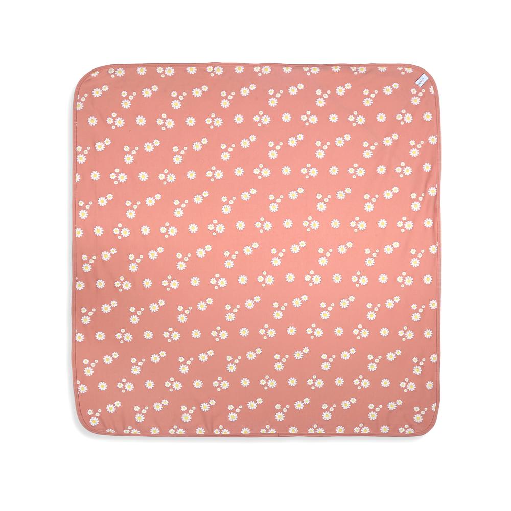 100% Cotton Interlock Hooded Baby Wrapper Daisy Print & White Pack of 2