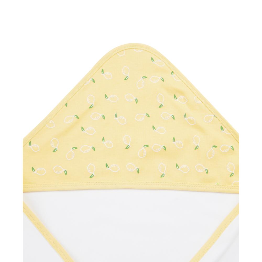 100% Cotton Interlock Hooded Baby Wrapper Lemon Print & White Pack of 2