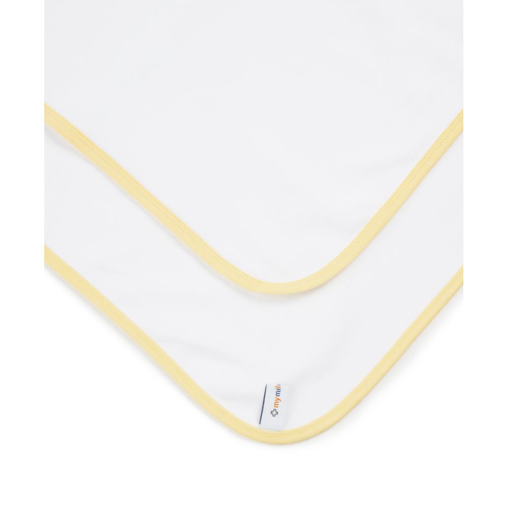 100% Cotton Interlock Hooded Baby Wrapper Lemon Print & White Pack of 2