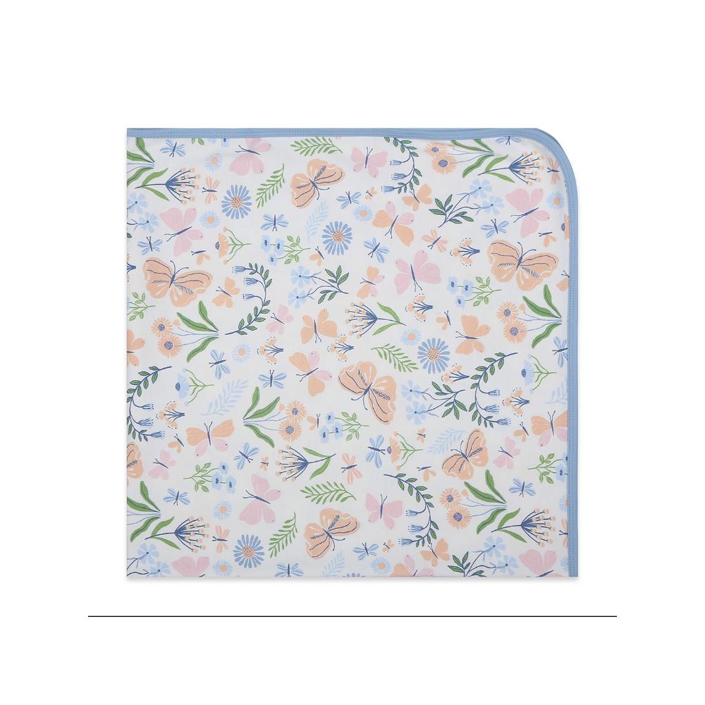 100% Cotton Interlock Hooded Baby Wrapper Butterfly Print & Blue Bell Pack of 2