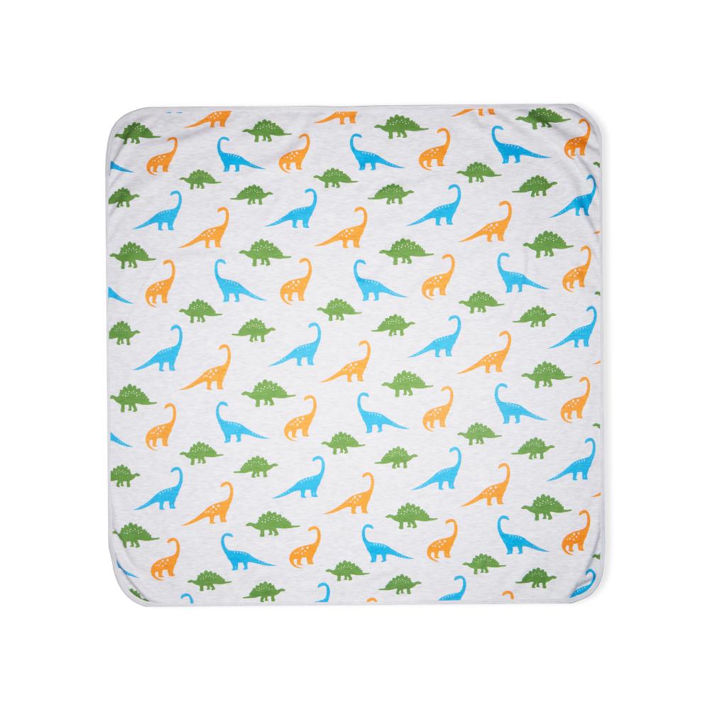 100% Cotton Interlock Baby Wrapper Dino Print & White Pack of 2