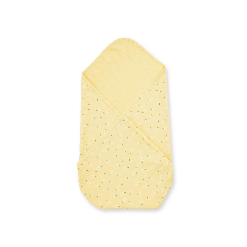 100% Cotton Interlock Baby Wrapper Lemon Print & White Pack of 2