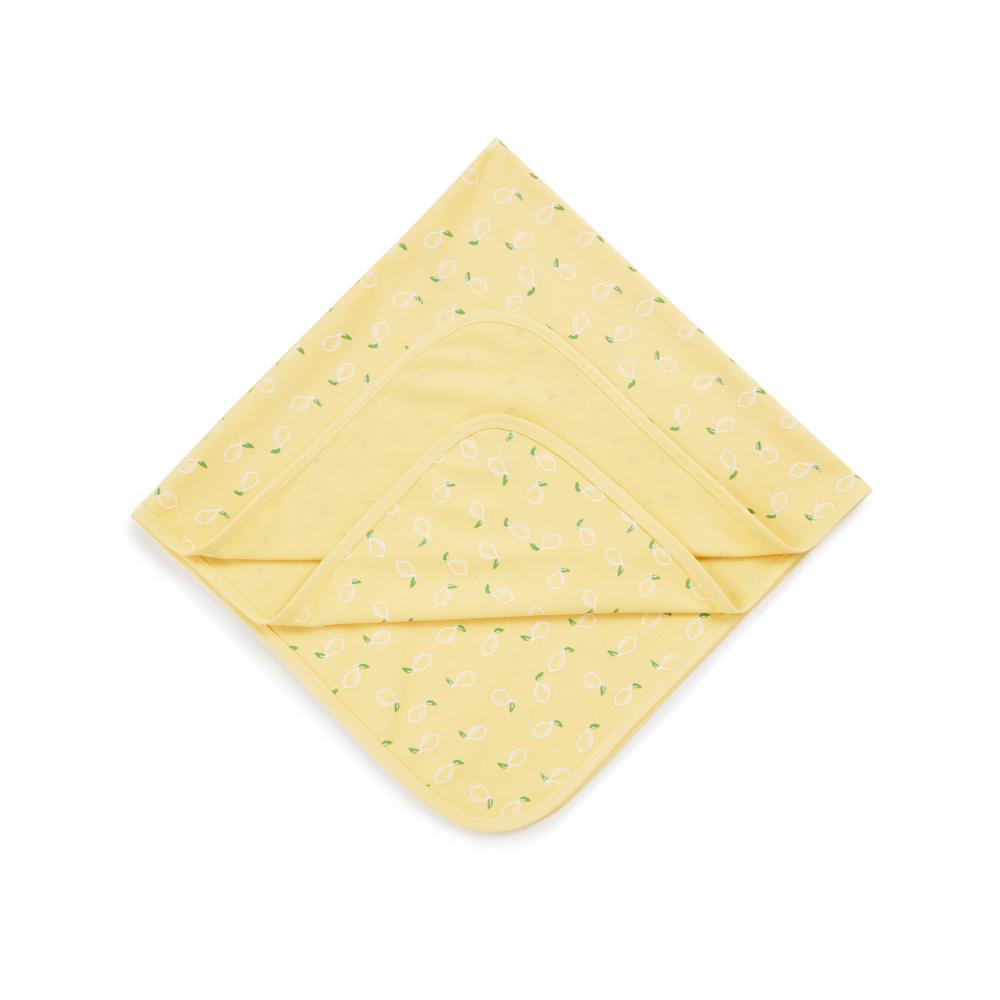 100% Cotton Interlock Baby Wrapper Lemon Print & White Pack of 2
