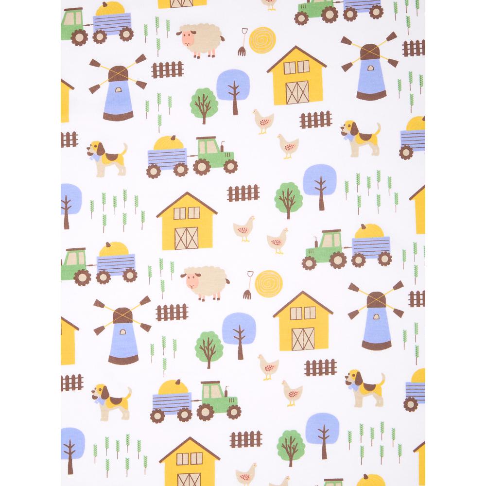 100% Cotton Interlock Baby Wrapper Barnyard Print & Samoan Sun Pack of 2