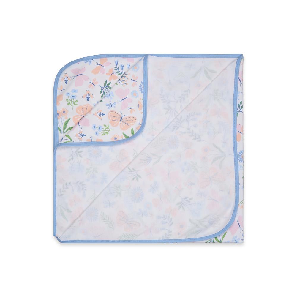 100% Cotton Interlock Baby Wrapper Butterfly Print & Blue Pack of 2
