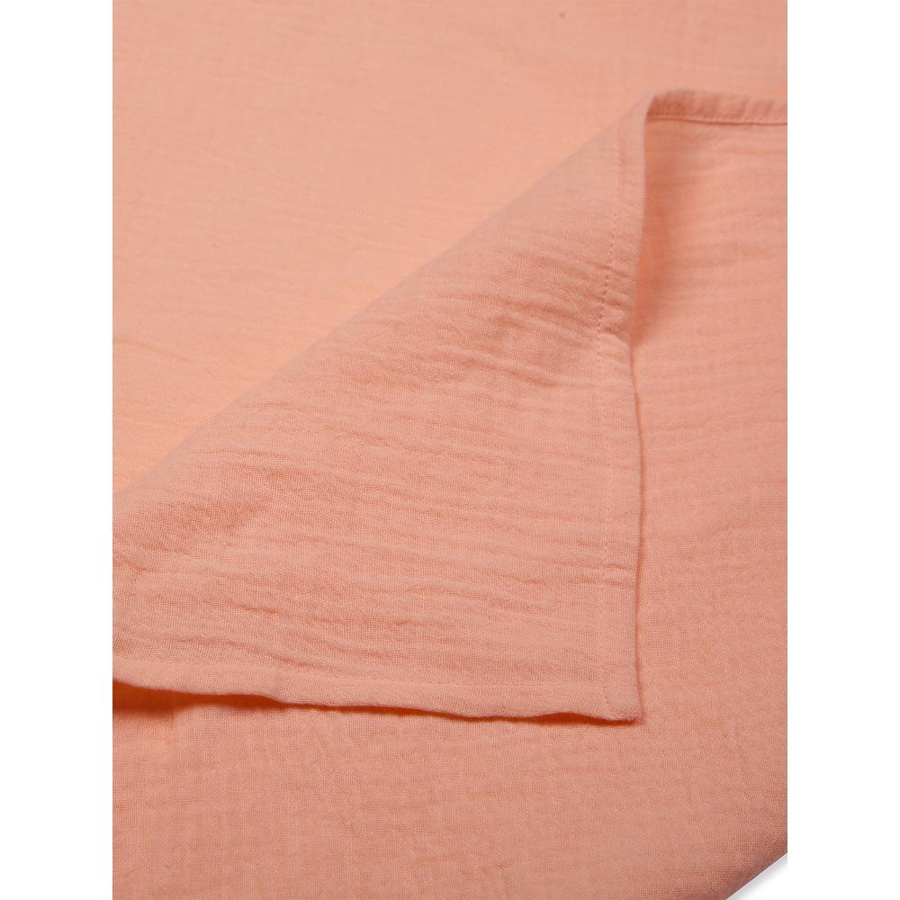 3 in 1 Muslin Swaddle Wrapper Pack of 2 (Size 41x41 Inches) Butterfly Print & Peach