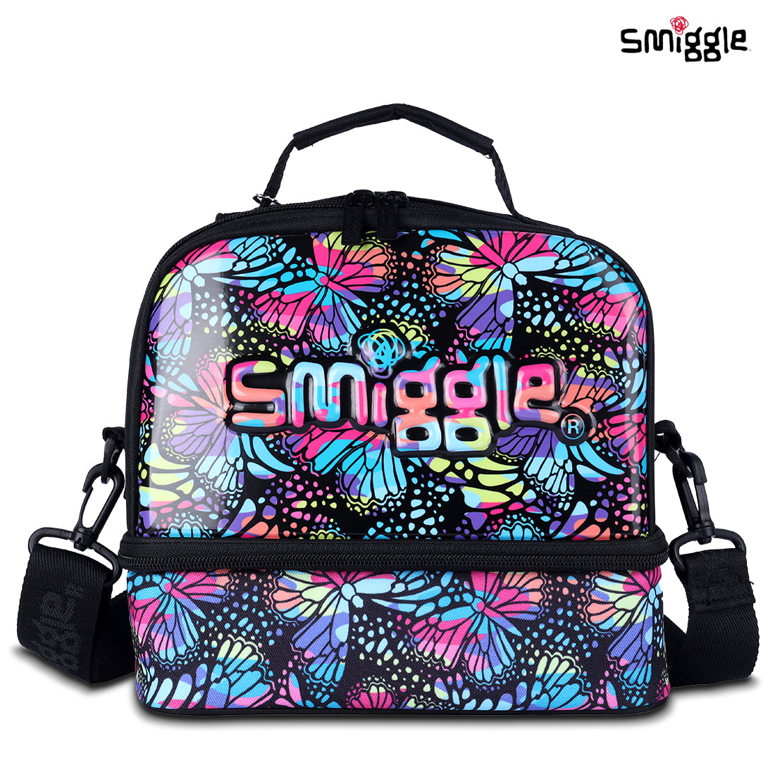 Smiggle Vivid Hardtop Lunchbox (Bag) Black Mix, 3Y+