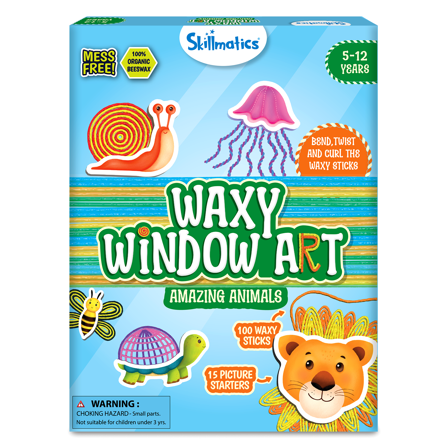 Skillmatics Art & Craft Activity - Waxy Window Art Animals, Mess-Free Art for Kids, DIY Craft Kits, Creative Activity, Gifts for Girls & Boys Ages 5, 6, 7, 8, 9, 10, 11, 12