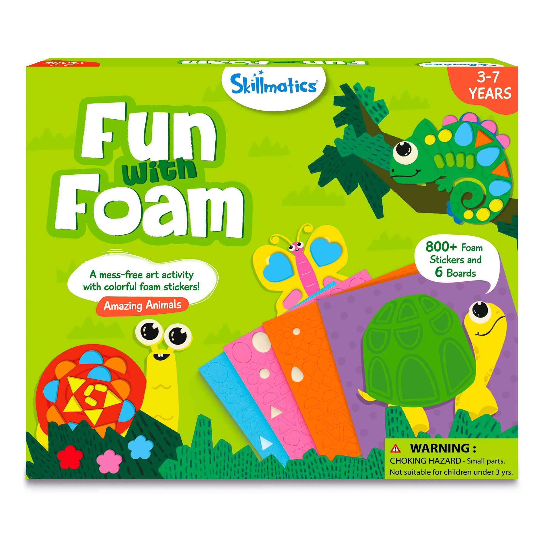 Skillmatics Art Activity - Fun With Foam, No Mess Sticker Art, 6 Creative Animal Themed Pictures, Gifts For Ages 3 To 7