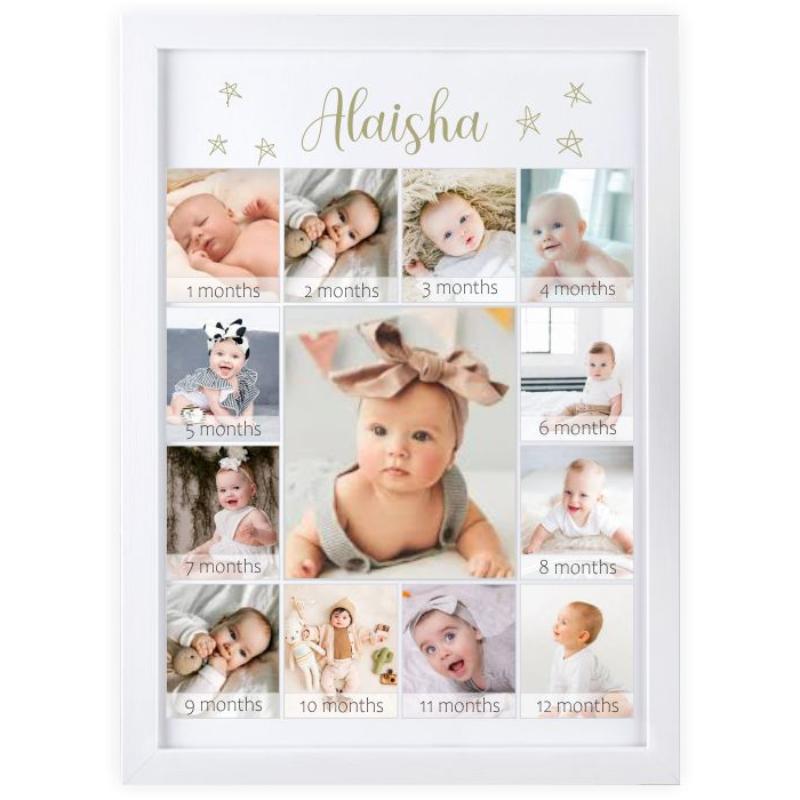 Newborn Vs Year And Months Baby My First Year Photo Frame Newborn