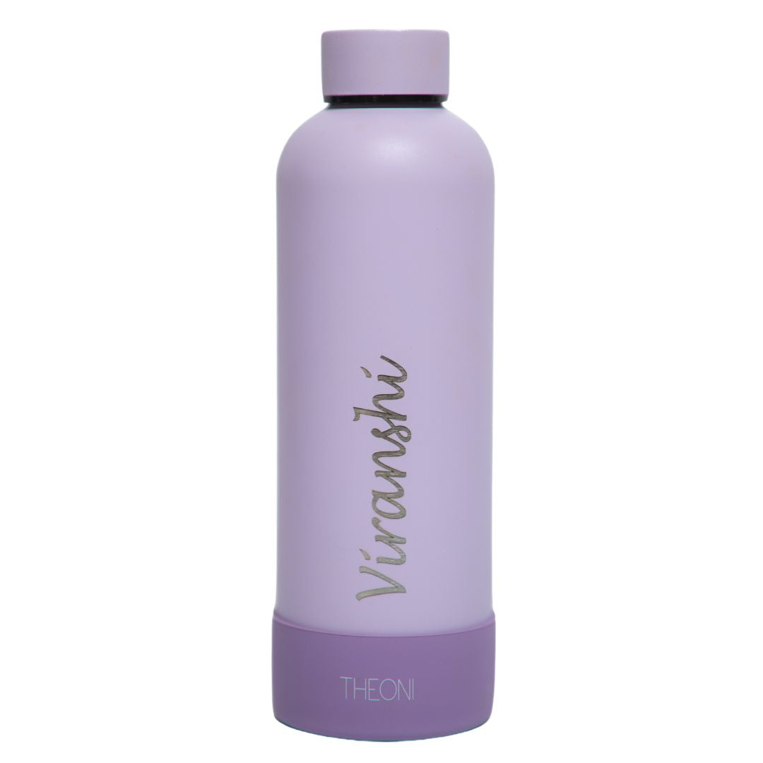 Theoni stainless Steel Double Walled Insulated Thermos Flask / Insulated Water Bottle| 24 Hours Hot & Cold |Leak Proof| Easy to Carry School And Travel Bottle - Playful Purple & Pretty Peach (Set of 2) (500ml)