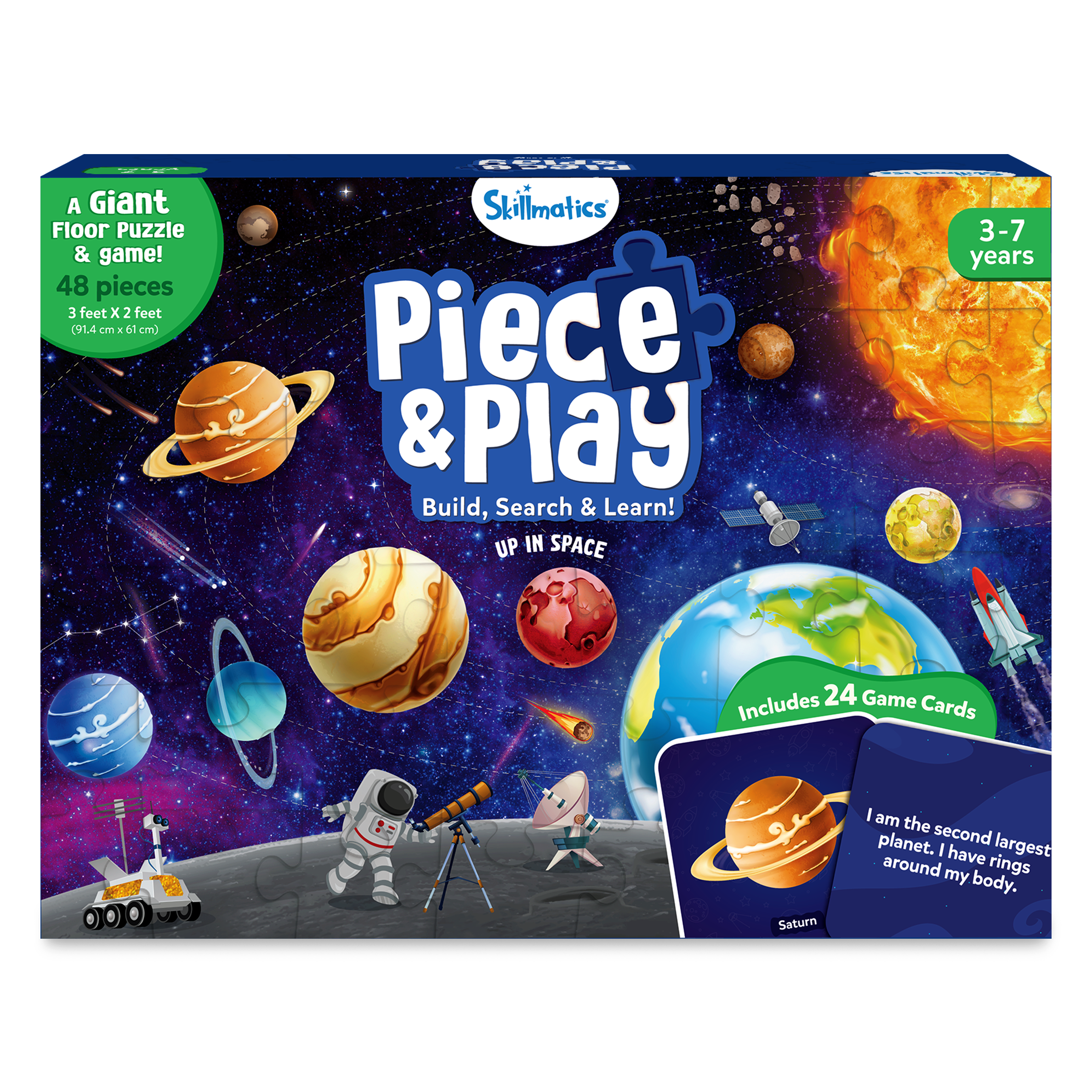 Piece & Play Up in Space | Fun & Educational 48 Piece Jigsaw Puzzle