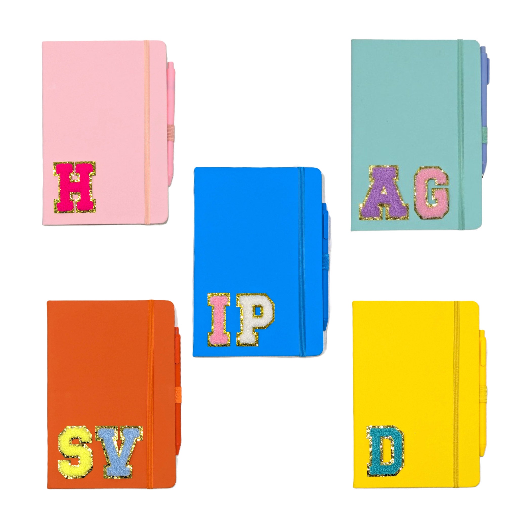 Personalised Notebook With Glitter Patches