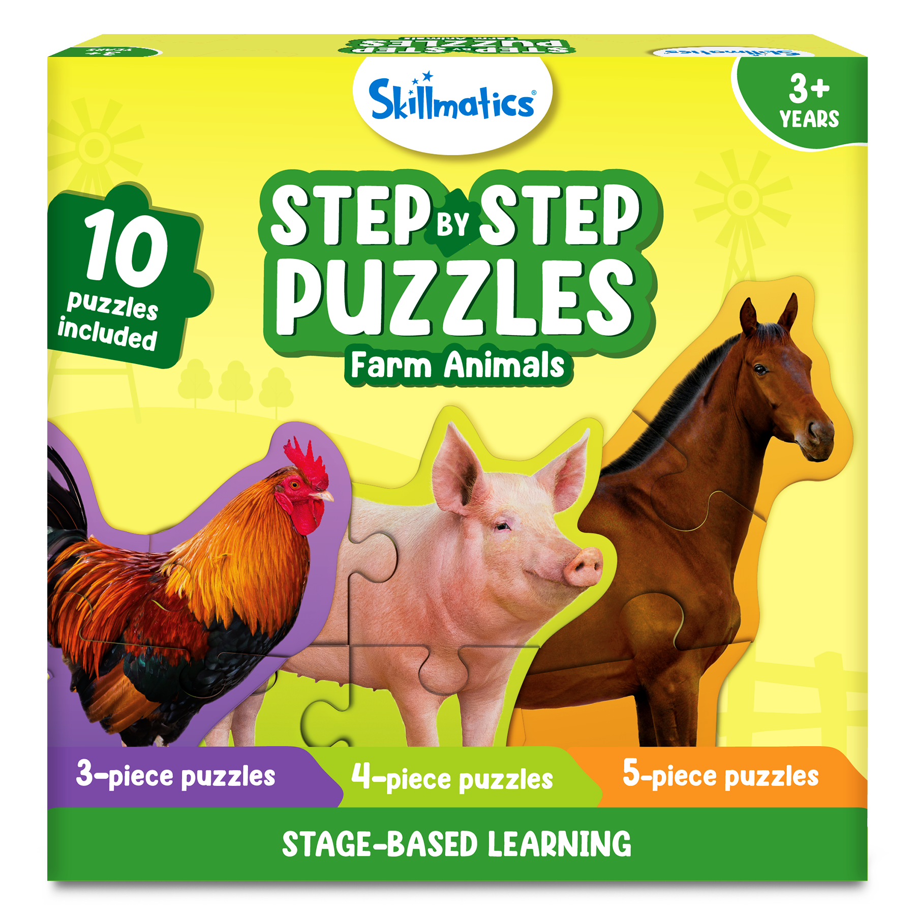 Skillmatics Step By Step Puzzle - 40 Piece Farm Animal Jigsaw Puzzle, Educational Toddler Toy, Stage-Based Learning, Gifts For Kids Ages 2 To 5