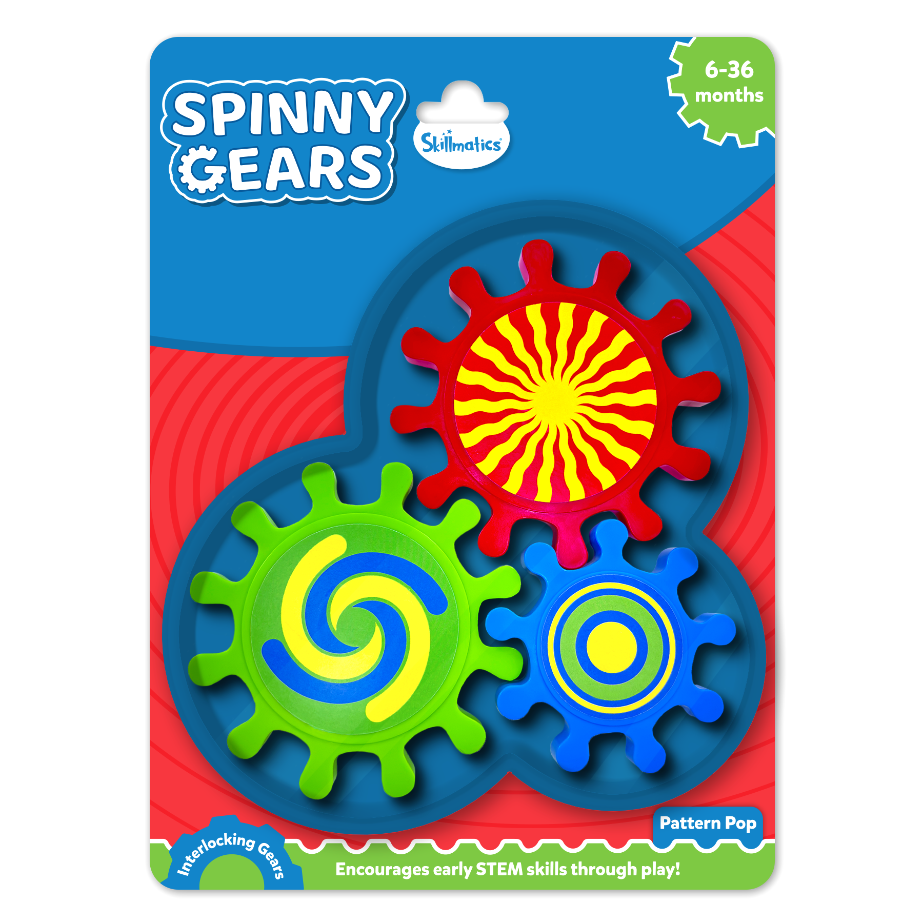Skillmatics Spinny Gears for Babies - Fun Interlocking Spinning Gears, STEM & Sensory Toy, Suction Spinners for Windows, Table, Bath, Travel Toy, Gifts for Infants & Toddlers 6-36 Months, Set of 3
