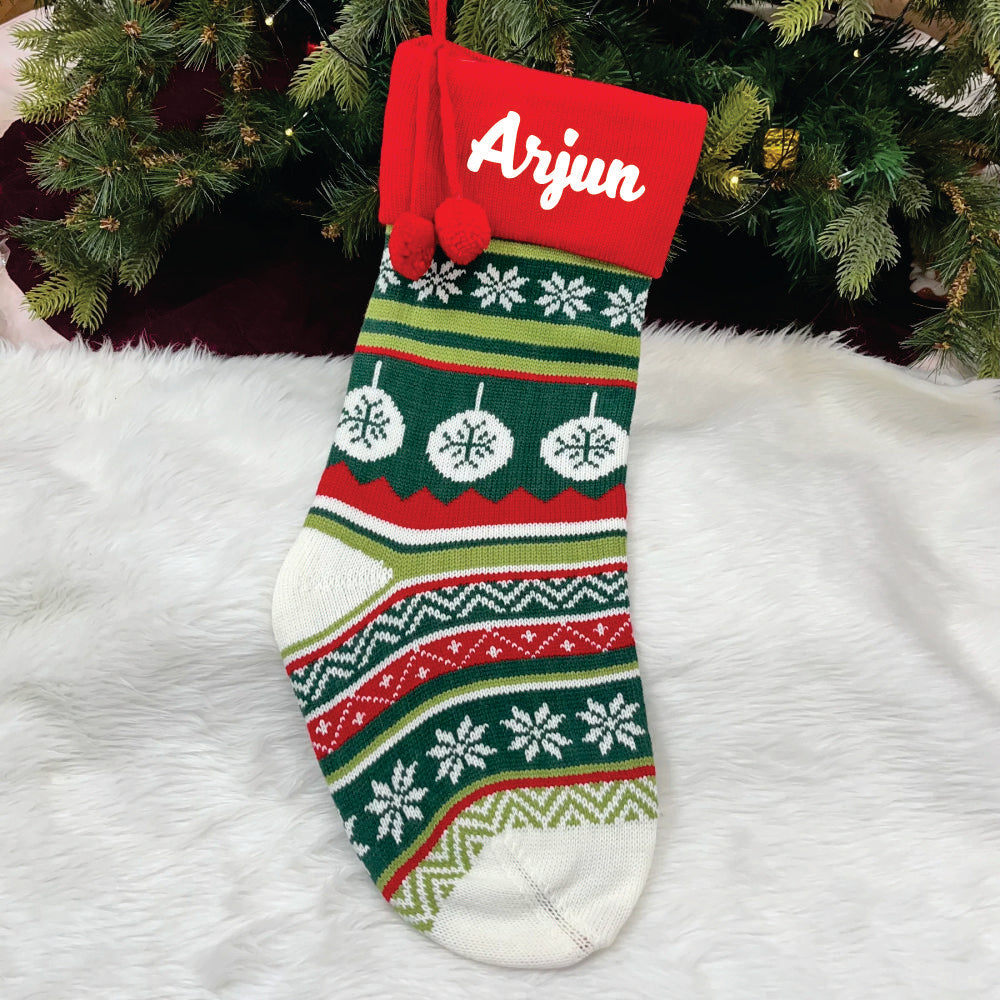 Handwoven Knitted Stocking - Set Of 3