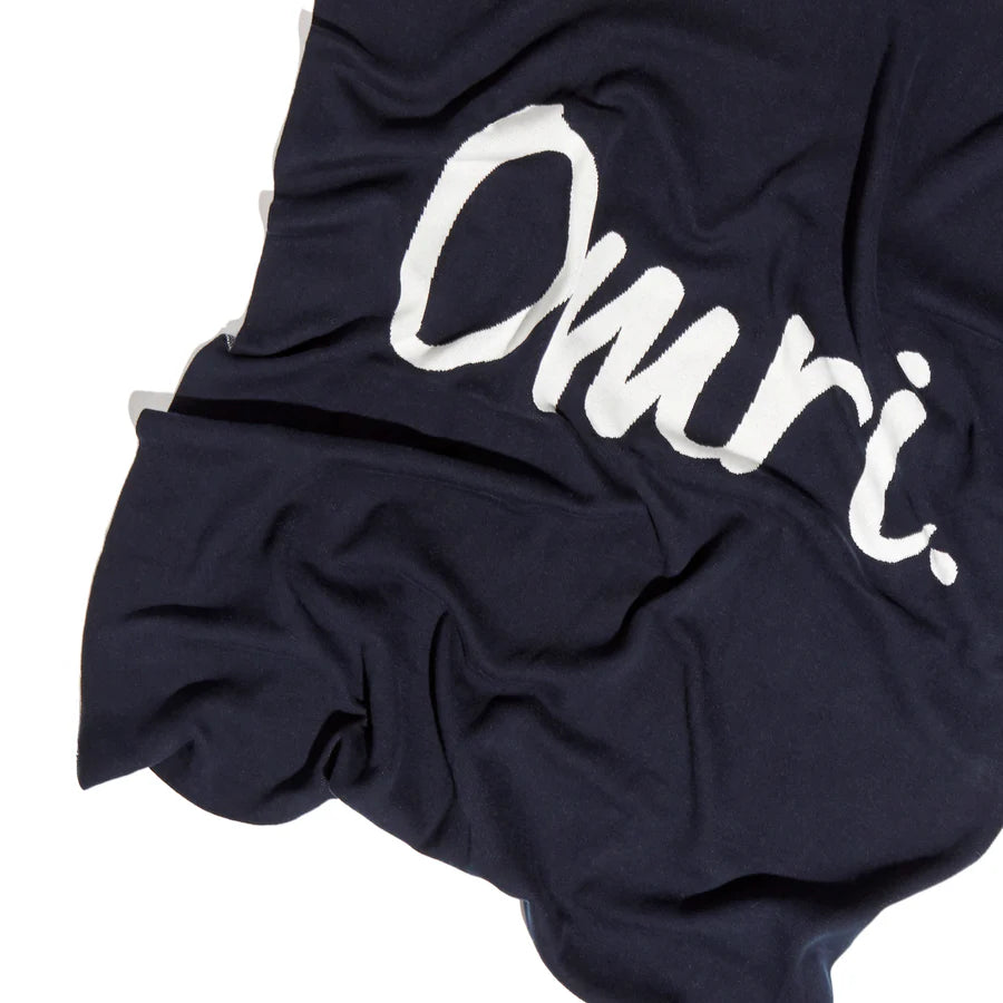 Name Blanket - Indigo Navy; Letter: Ivory