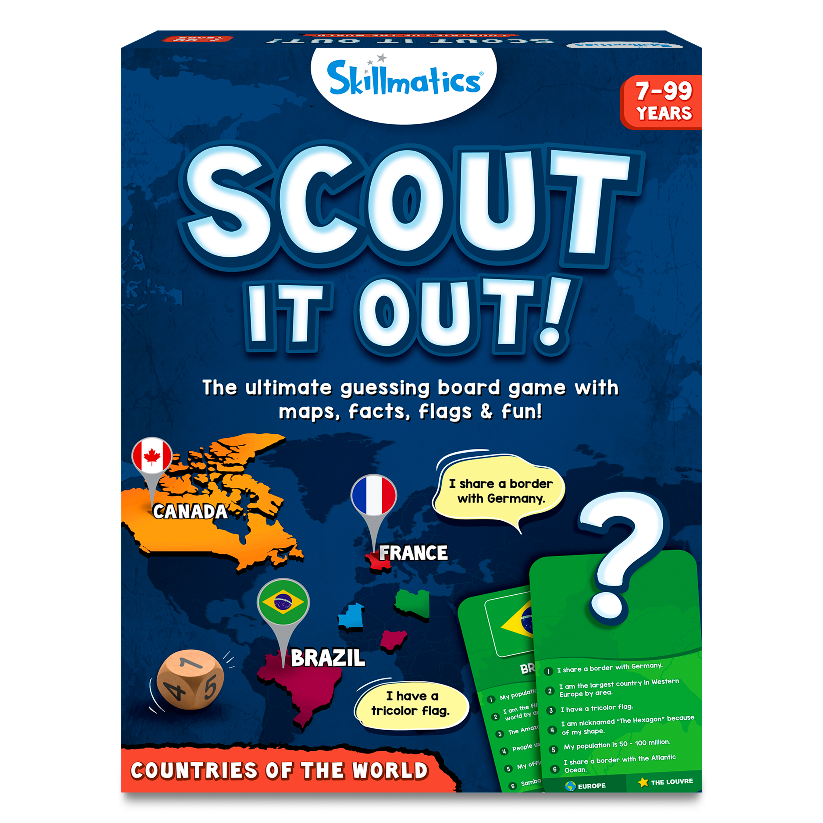 Skillmatics Board Game - Scout It Out Countries of the World, Fun Guessing & Trivia Game for Families, Ages 7 and Up