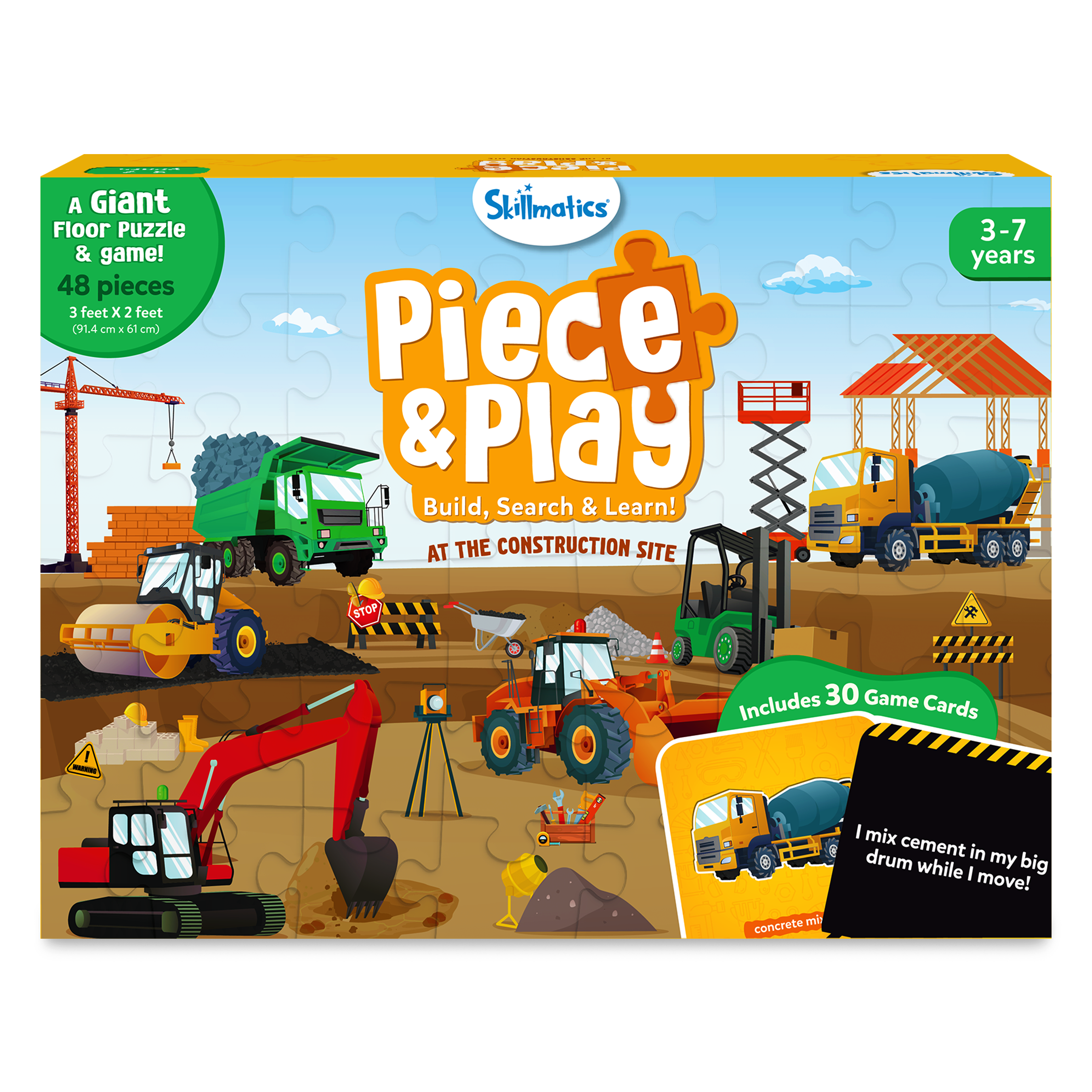 Piece & Play Construction Site | Fun & Educational 48 Piece Jigsaw Puzzle