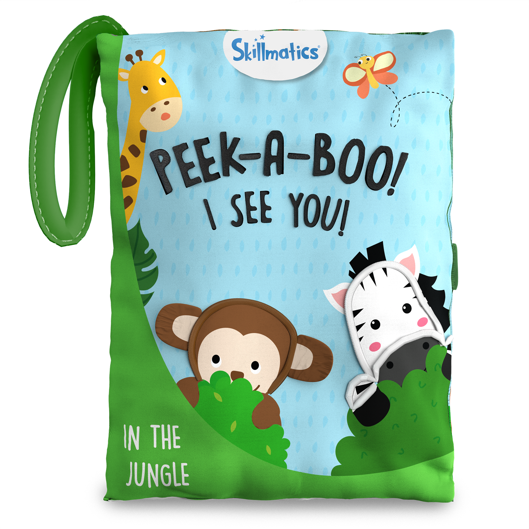 Skillmatics Baby Book - Peek-A-Boo I See You Jungle Theme, Interactive Soft Cloth Book With Crinkle Pages, Ages 6 Months And Up