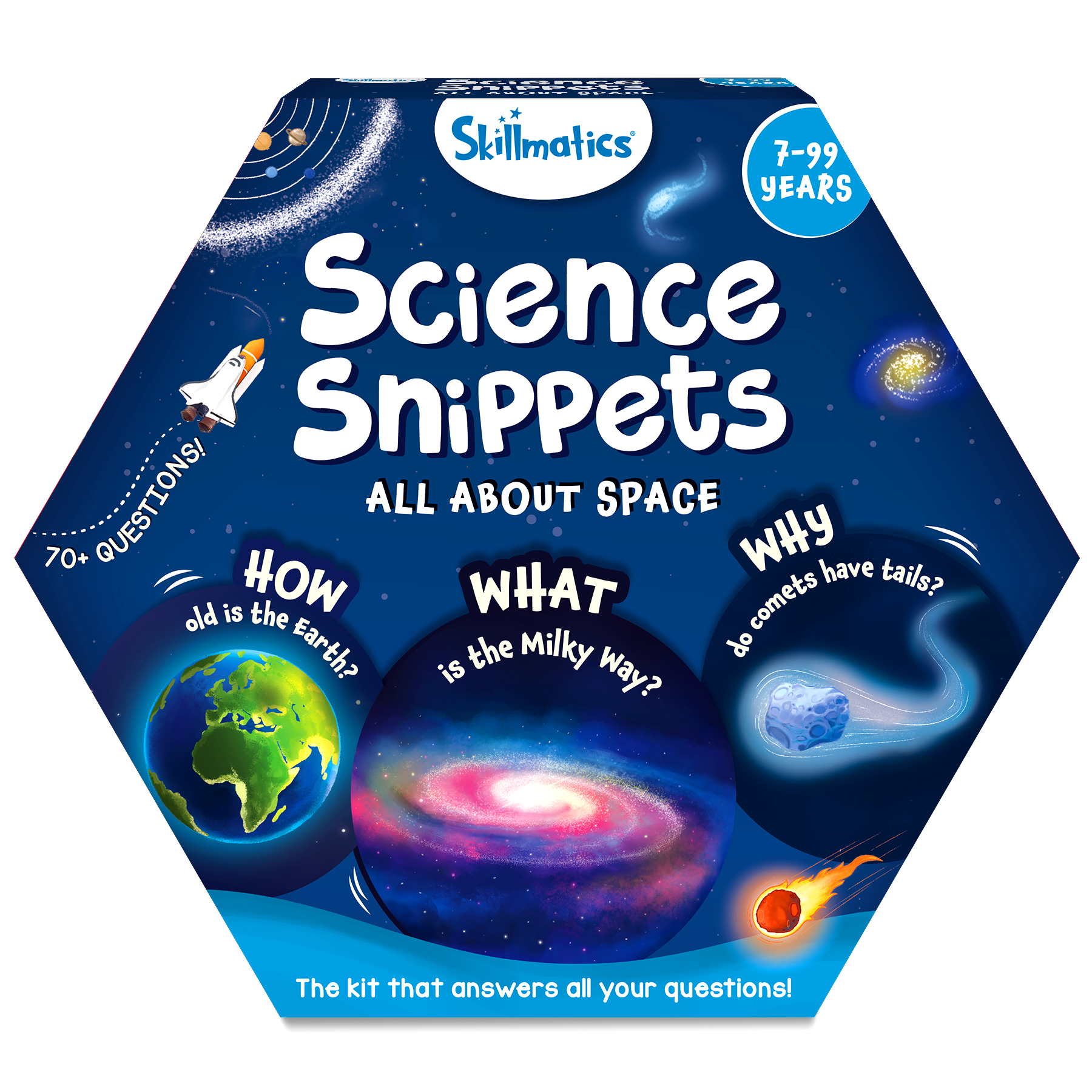 Skillmatics Science Snippets Space Kit - STEM Learning Resource & Educational Toys for Boys & Girls, 70+ Double-Sided Interactive Cards, Gifts for Ages 7, 8, 9 & Up