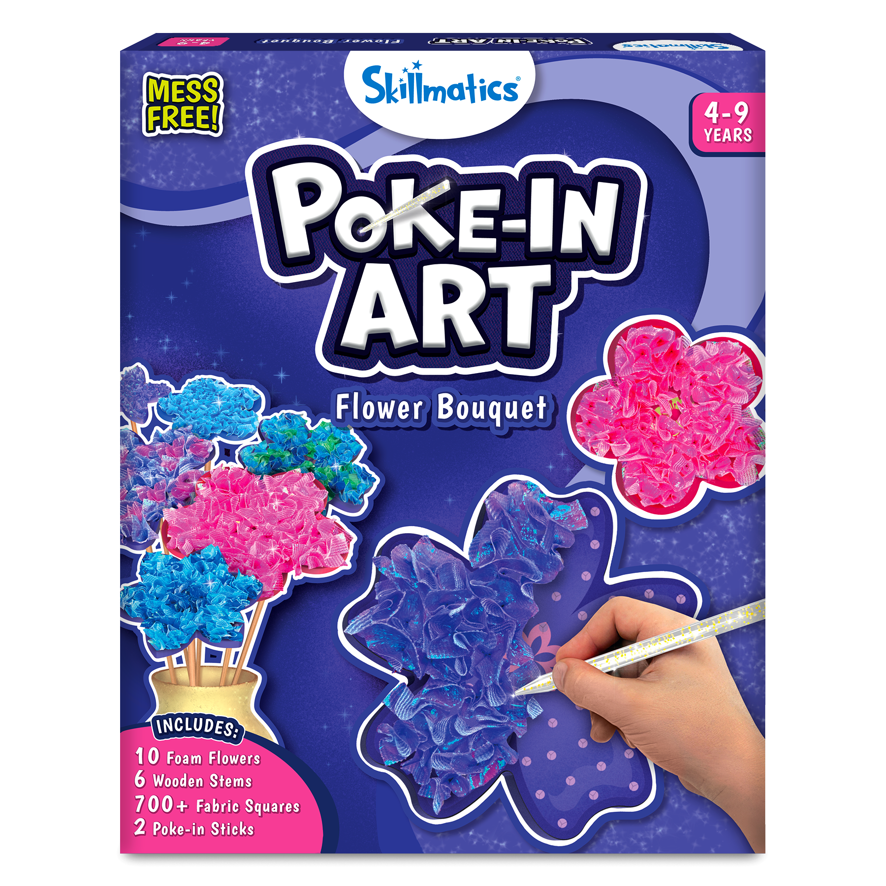 Skillmatics Art & Craft Actvity - Poke-in Art Flower Bouquet, Mess-Free Art for Kids, Craft Kits, DIY Activity, Gifts for Girls & Boys Ages 4, 5, 6, 7, 8, 9