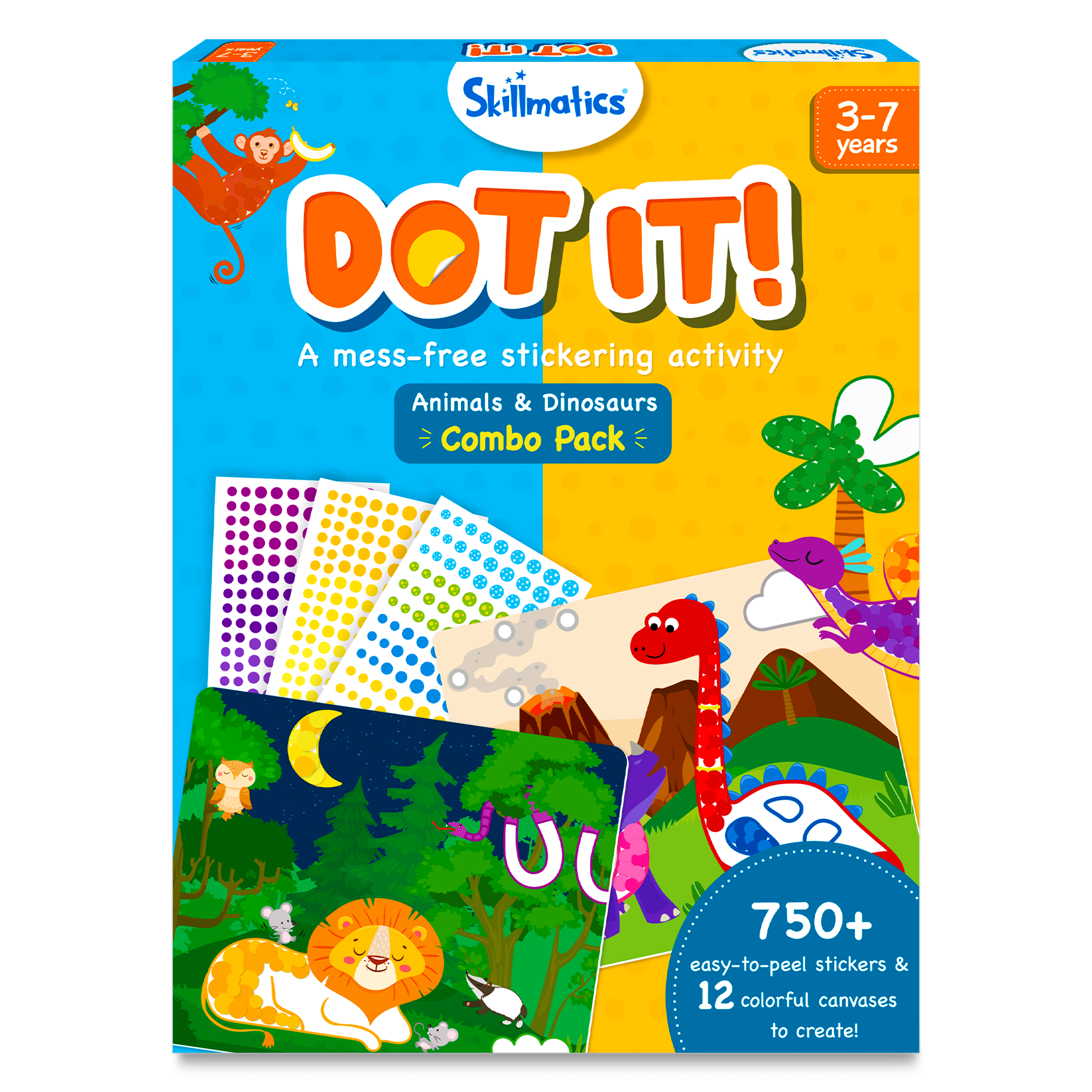 Skillmatics Art Activity : Dot it! Combo Pack - Complete 12 Animal & Dinosaur Themed Pictures