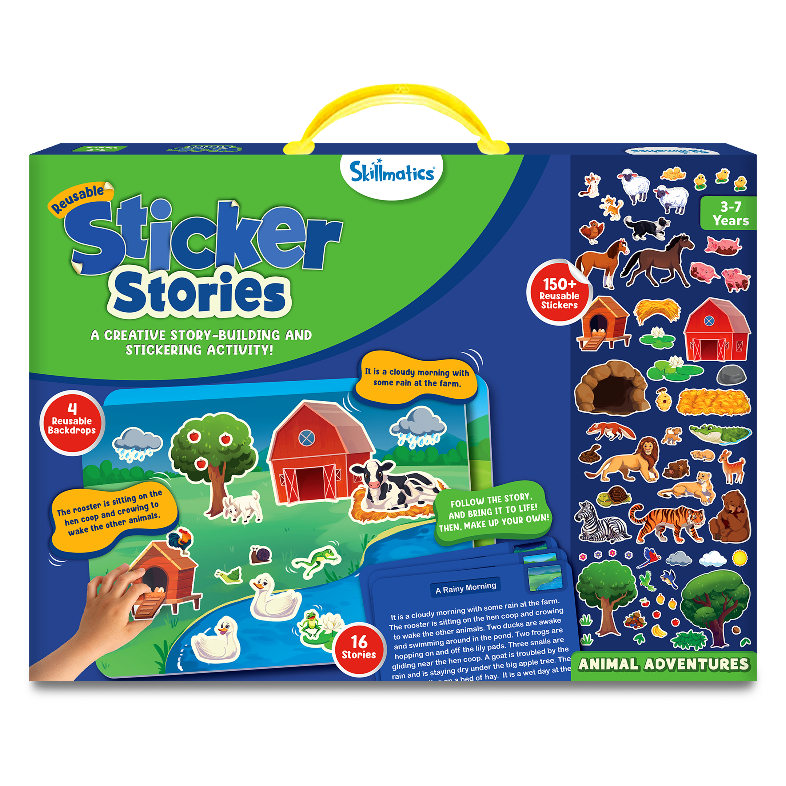 Skillmatics Art & Craft Activity - Sticker Stories Animal Adventures, Reusable Sticker Art, DIY Craft Kits, Creative Storytelling Kit, Educational Toy, Gifts for Ages 3, 4, 5, 6, 7