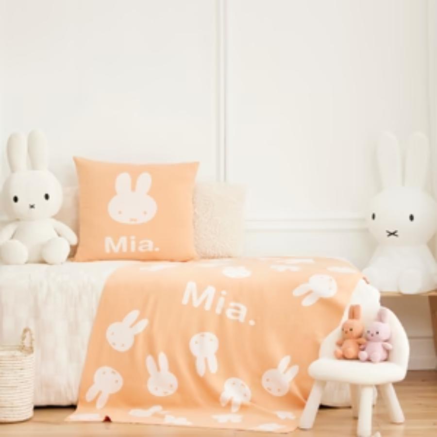 Miffy Euro Pillowcase - Peach Fuzz; Name: Ivory
