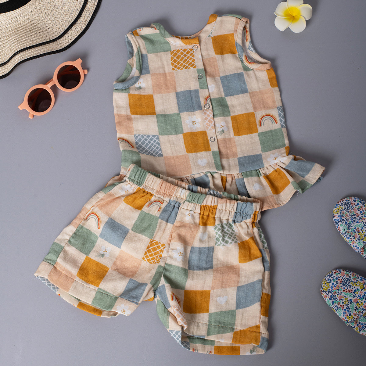 Girls Co-Ord Set- Boho Checks