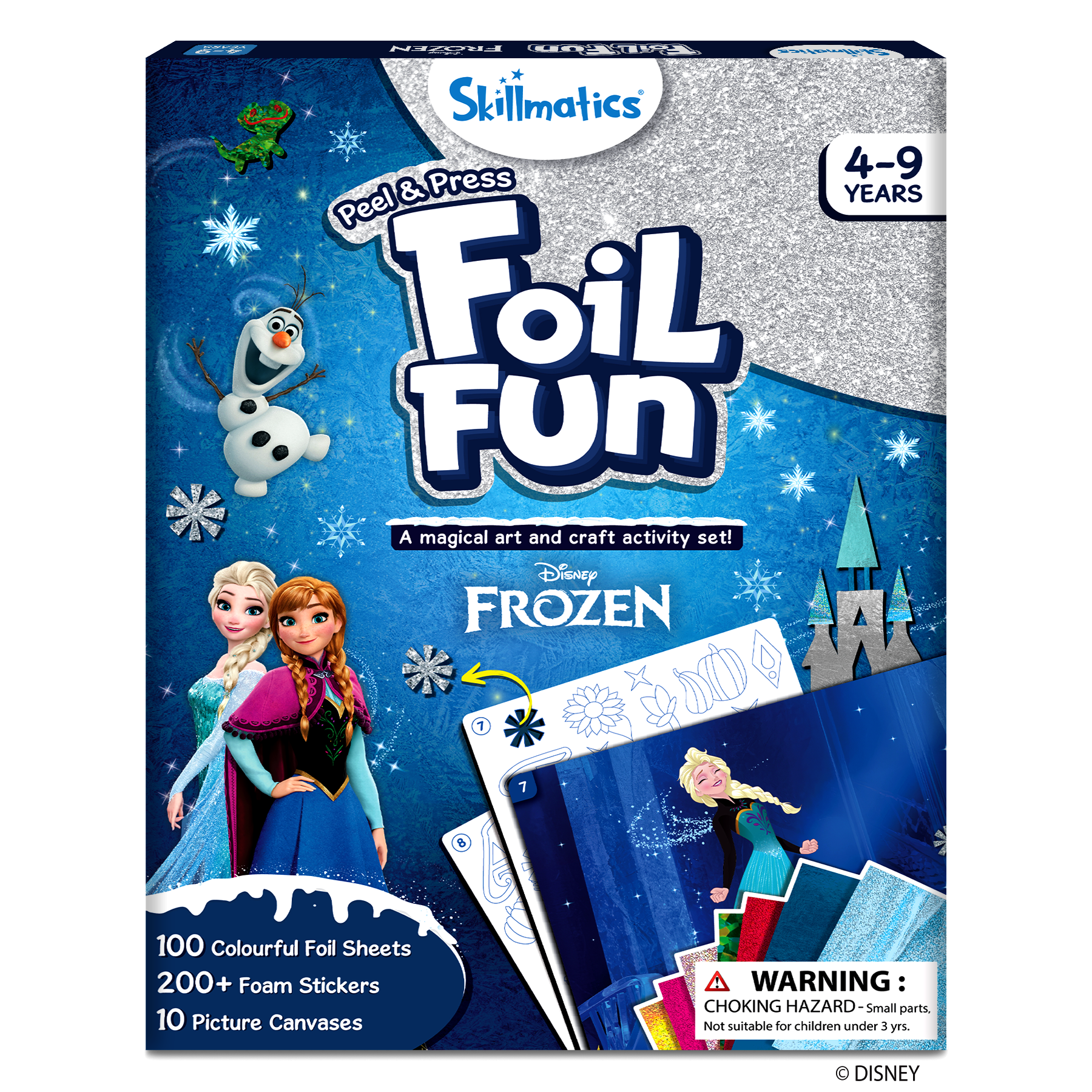 Skillmatics Foil Fun - Disney Frozen, Mess-Free Art for Kids, Craft Kits & Supplies, DIY Creative Activity, Travel Toys, Gifts for Fans of Elsa, Anna, Olaff, Girls, Boys, Ages 4, 5, 6, 7, 8, 9