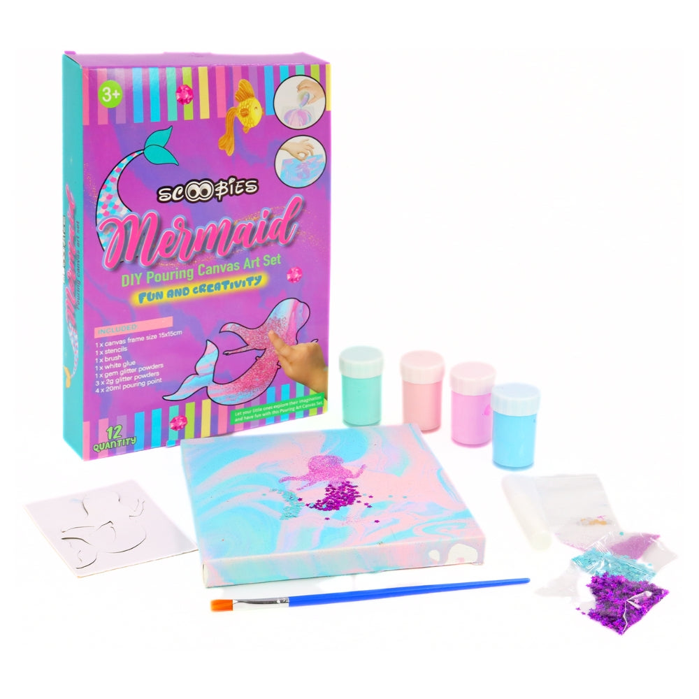 Mermaid DIY Pouring Canvas Art Set