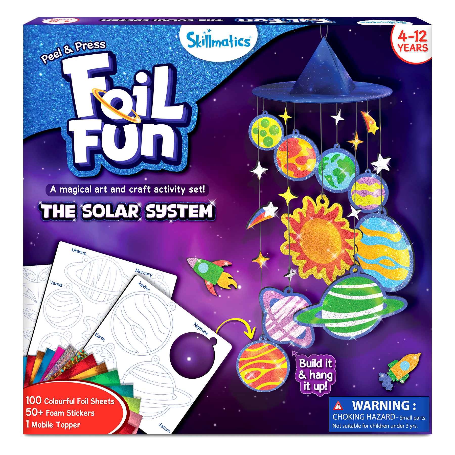 Skillmatics Art & Craft Activity - Foil Fun Solar System, No Mess Art for Kids, Craft Kits, Creative Activity, Gifts for Boys & Girls Ages 4, 5, 6, 7, 8, 9, 10, 11, 12
