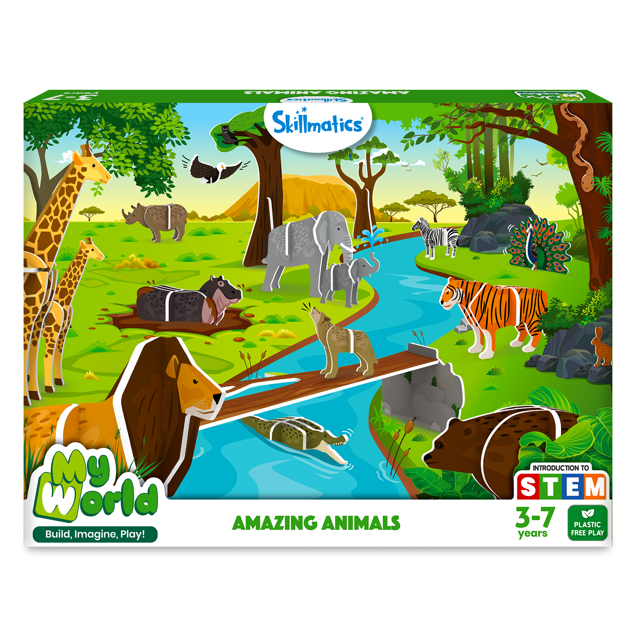 My World : Amazing Animals - Building Toy & Plastic Free Playset