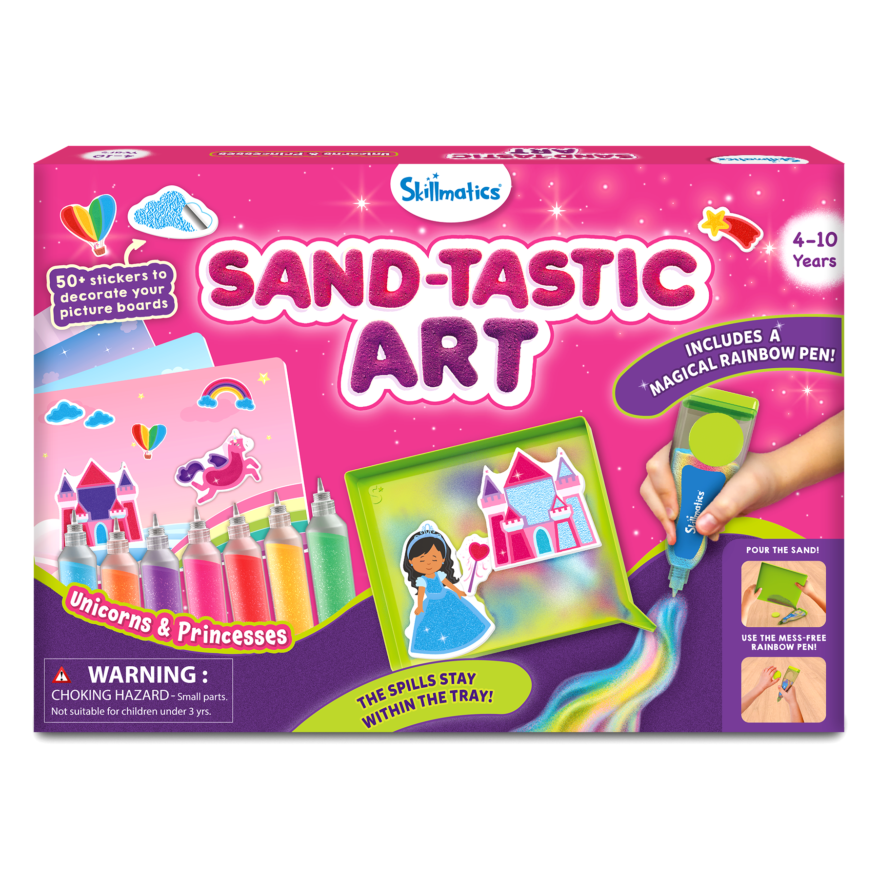 Skillmatics Sand Art Activity - Unicorns & Princesses, Create & Stick 50+ Colorful Stickers, Craft Kits & Supplies for Kids, Gifts for Girls & Boys Ages 4, 5, 6, 7, 8, 9, 10