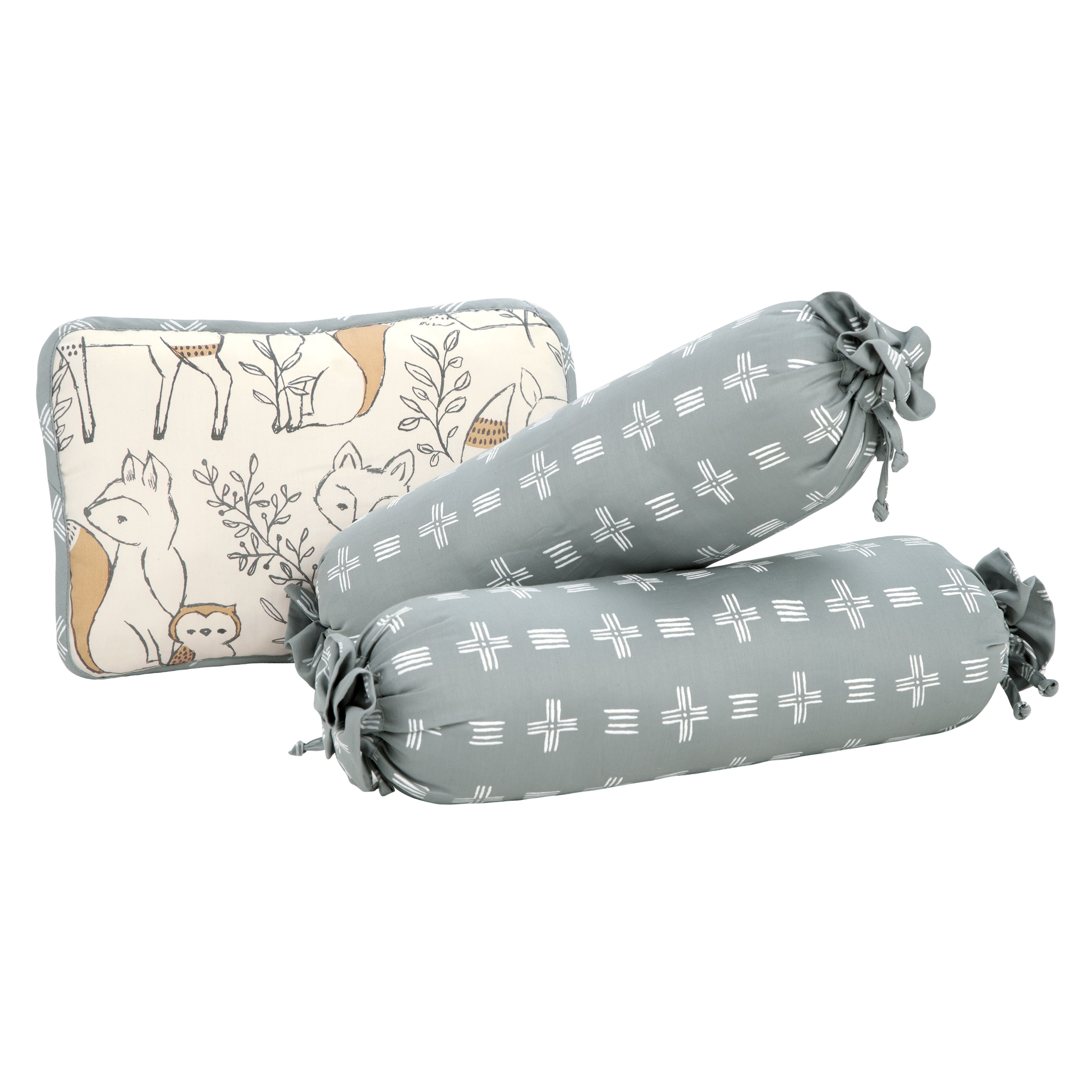 Crane Baby Pillow And Bolster Set Ezra Collection, Pack Of 3 - Multicolor