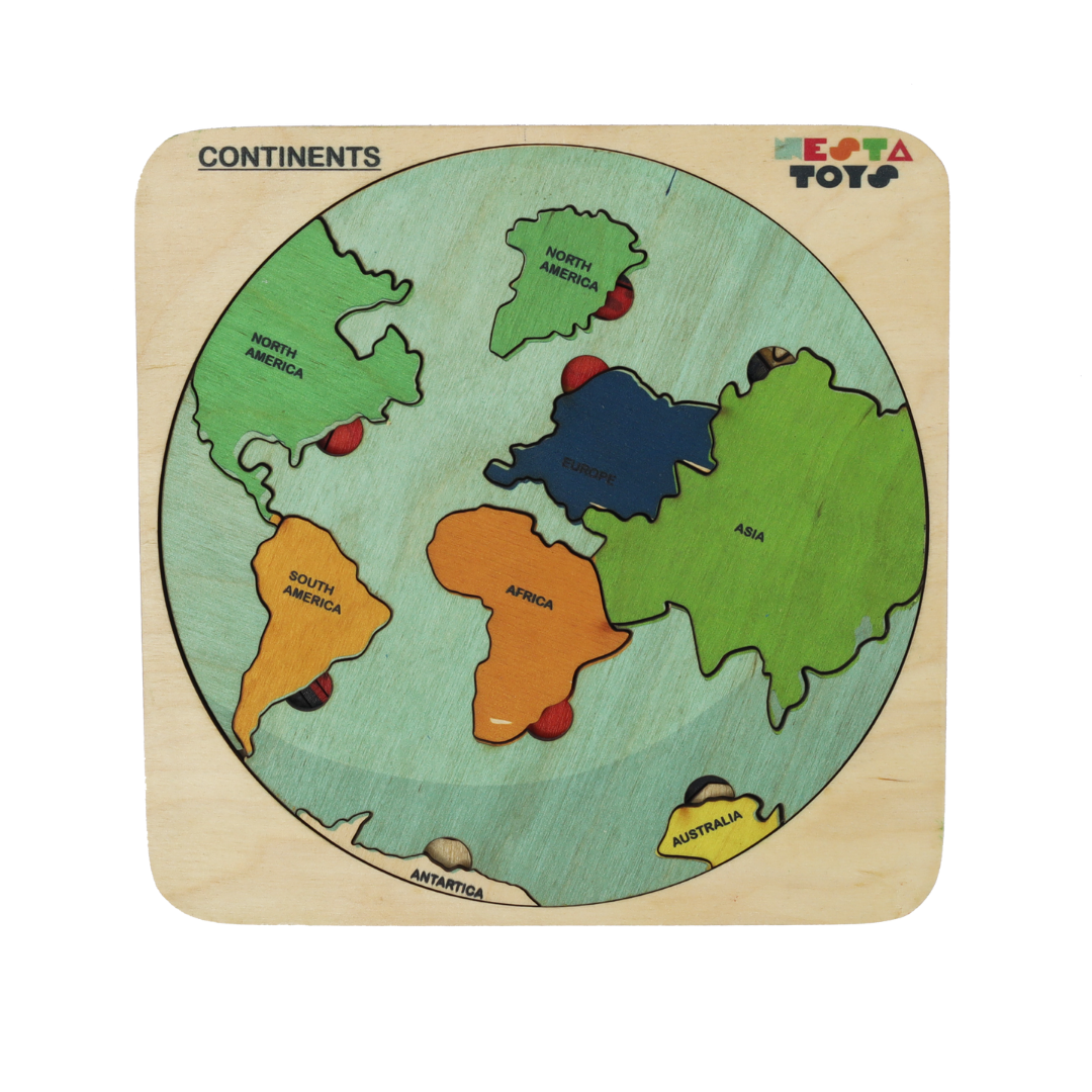 World Map With Continents & Earth Core | Geography Puzzles for Kids | Montessori Wooden Puzzle