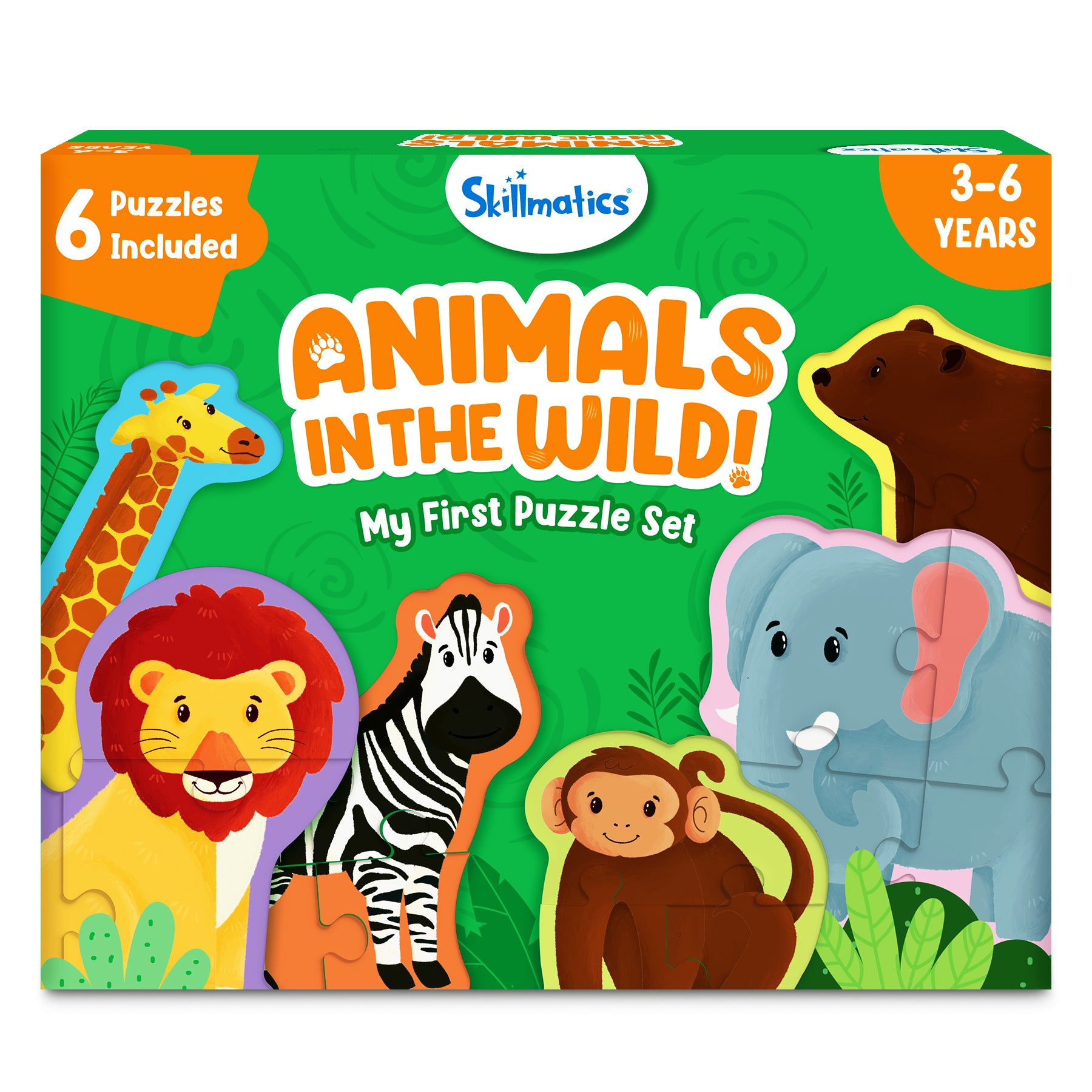 Skillmatics My First Puzzle Set - 21 Piece Wild Animal Jigsaw Puzzles, Educational Toddler Toy, Gifts For Kids Ages 3 To 6