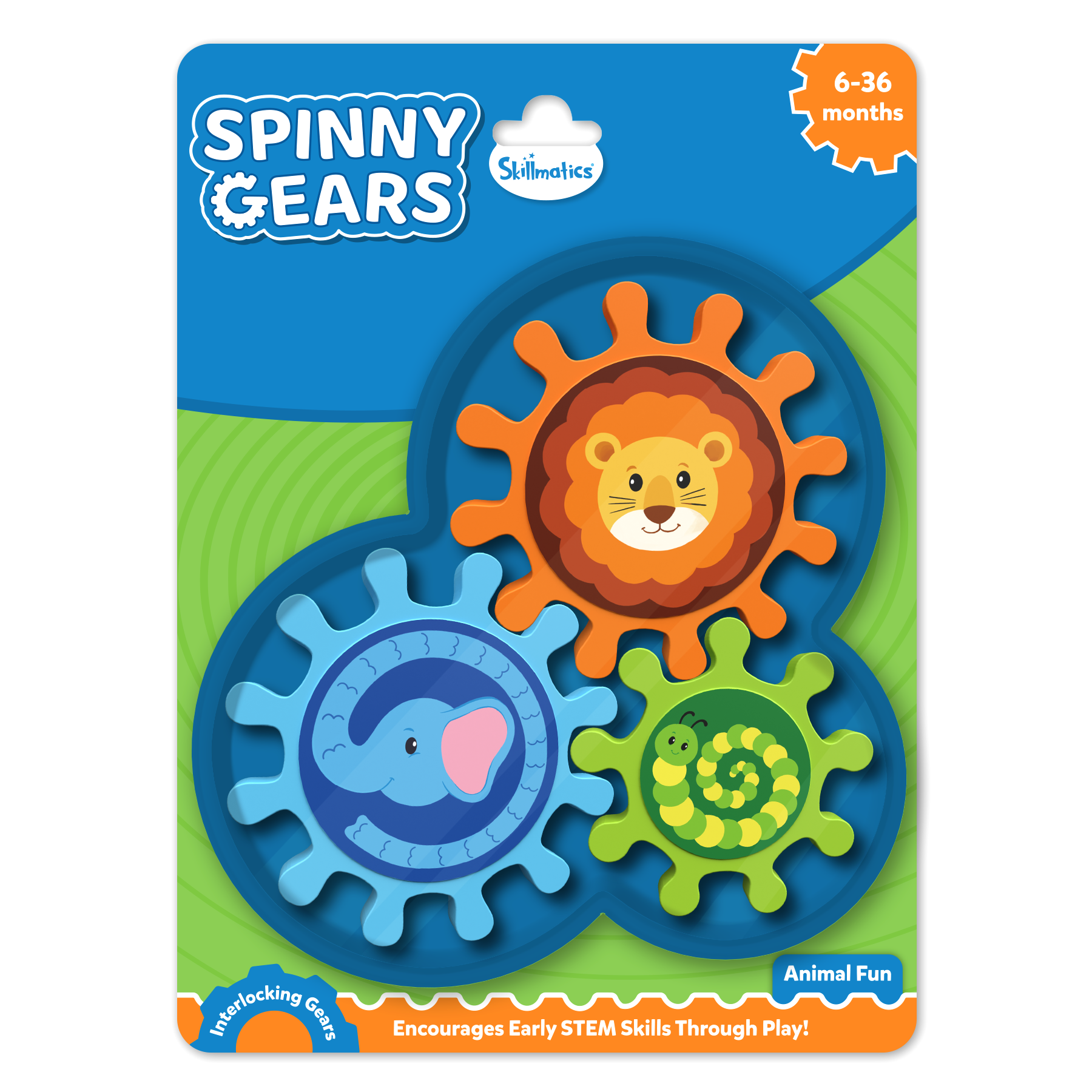 Skillmatics Spinny Gears for Babies - Fun Interlocking Spinning Gears, STEM & Sensory Toy, Suction Spinners for Windows, Table, Bath, Travel Toy, Gifts for Infants & Toddlers 6-36 Months, Set of 3
