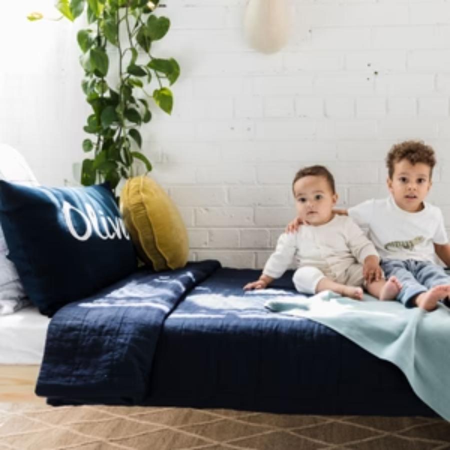 Name Pillowcase -  Indigo Navy; Letter: Ivory